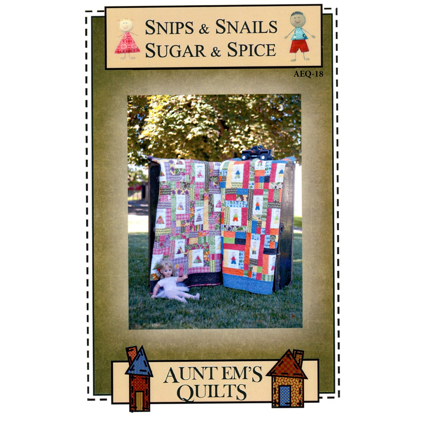 Snips and Snails Meets Sugar & Spice Quilt AEQ-18e - Downloadable Pattern