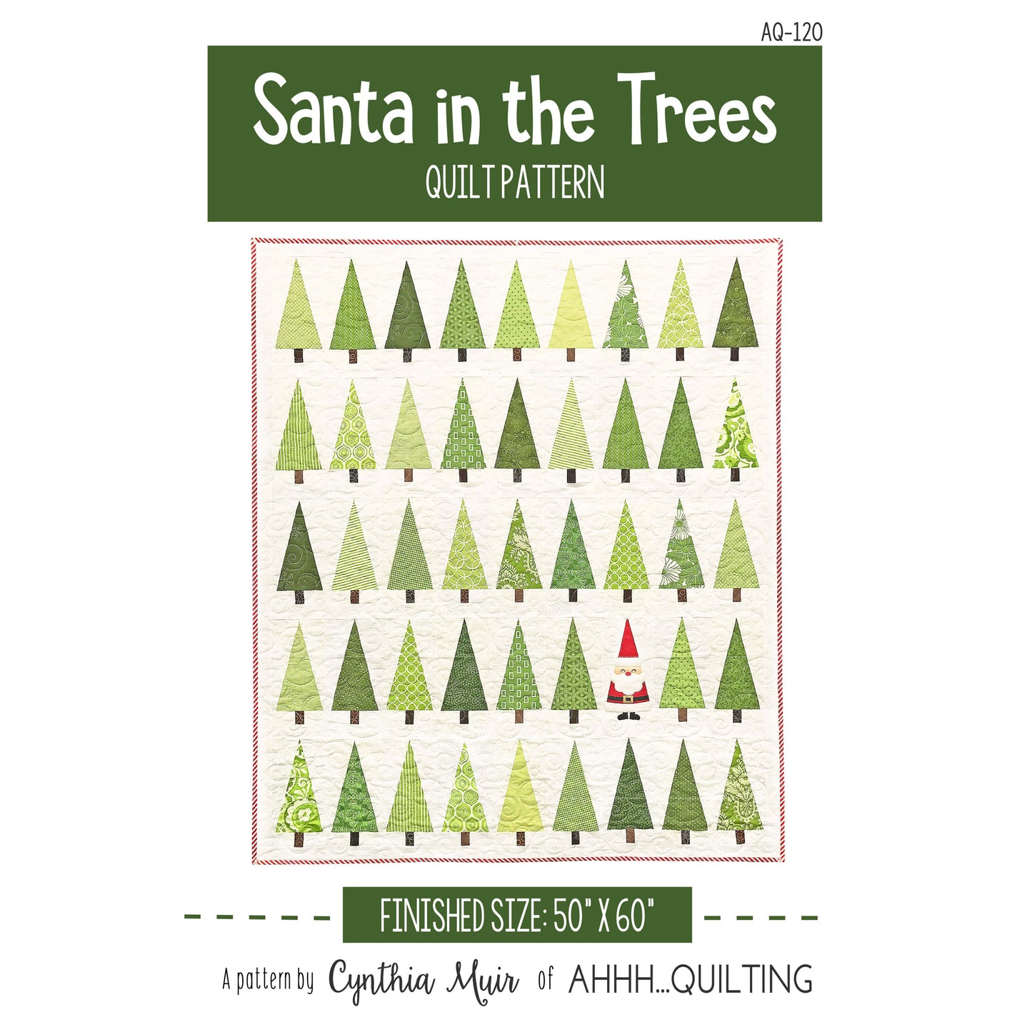 Santa in the Trees Quilt AQ-120e - Downloadable Pattern