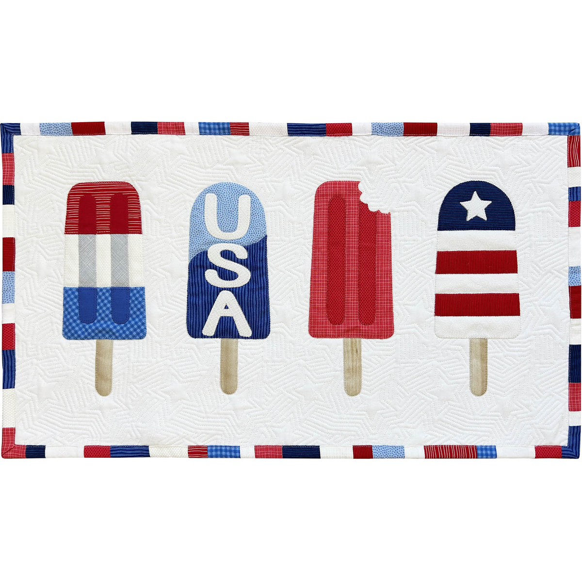 Red, White & Blue Popsicles Pillow AQ-140e - Downloadable Pattern