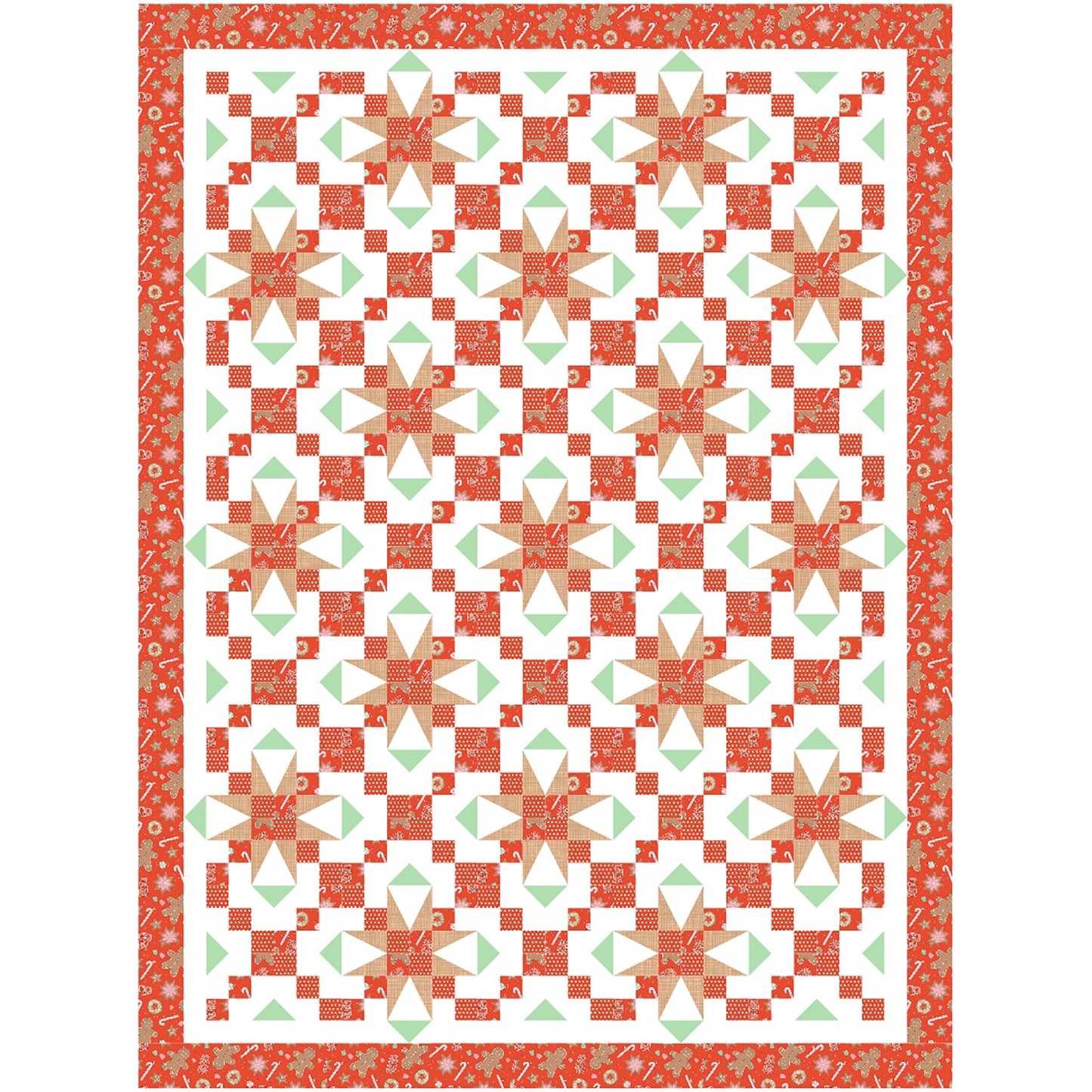 “That’s the way the cookie crumbles” is often used when something slightly bad happens and you just have to deal with it because that’s life. This quilt is not bad, it’s good- and I love the cookie fabric in this quilt!