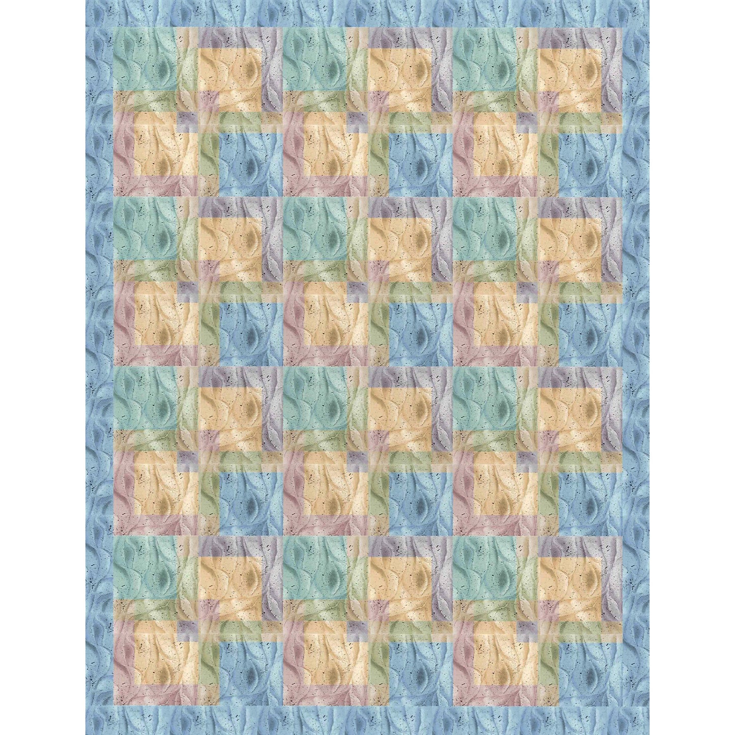 Barb Sackel's Tropical Bungalow quilt represents your tropical island vacation with the wavy designed fabric used in this example.