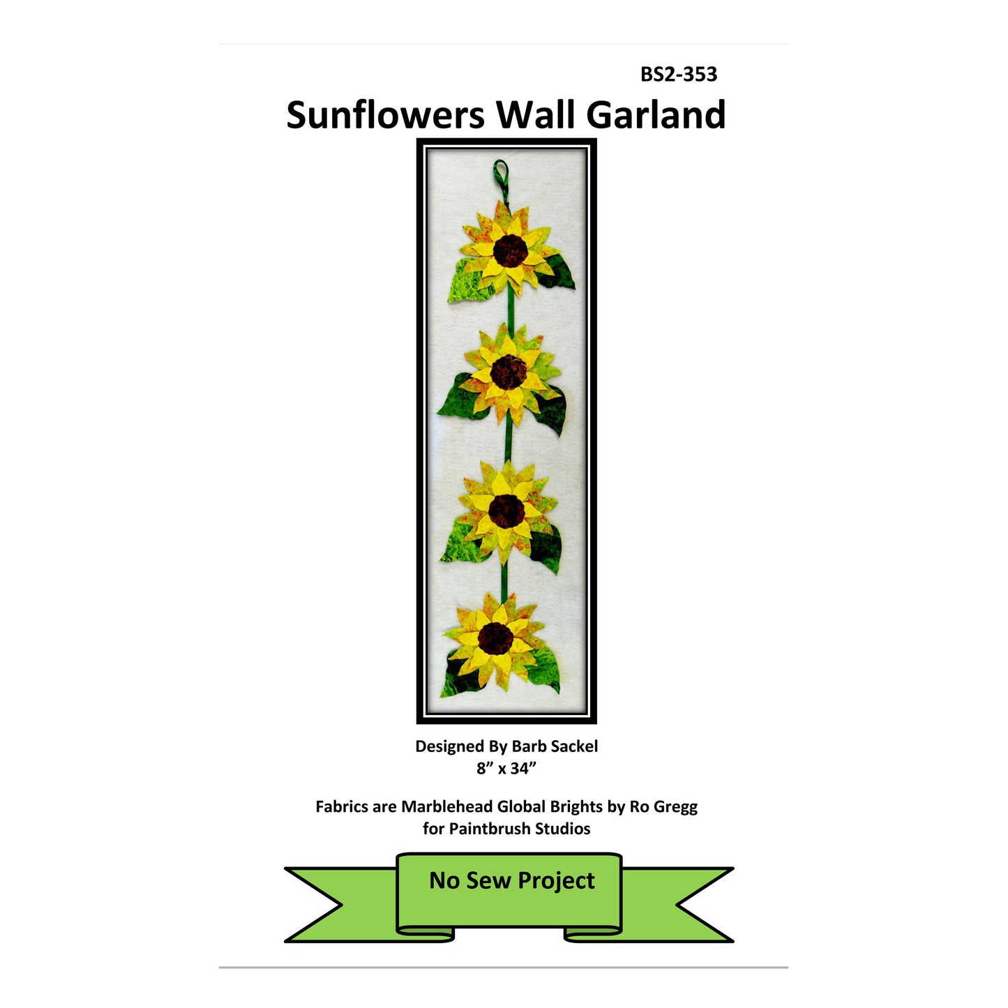Sunflowers Wall Garland Pattern BS2-353 - Paper Pattern