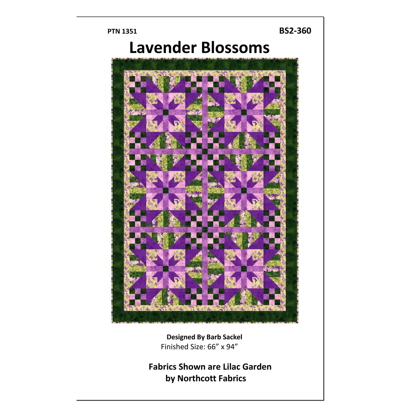 Cover image of pattern for Lavender Blossoms quilt.