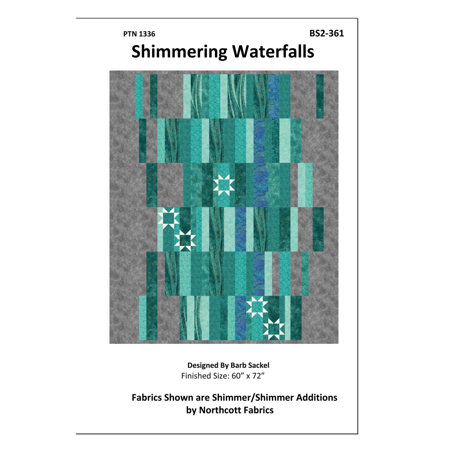 Cover image of pattern for Shimmering Waterfalls quilt.