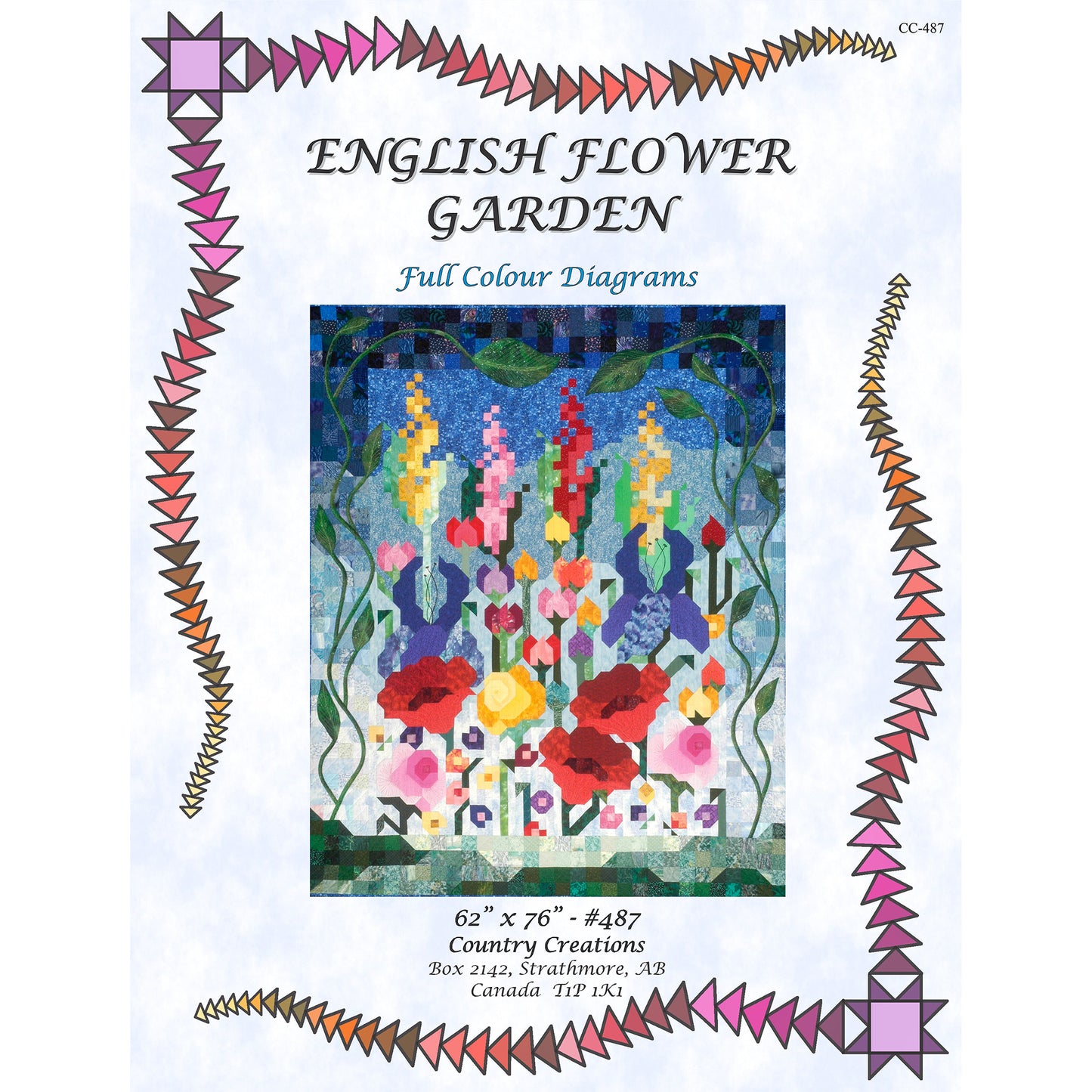 English Flower Garden Quilt Pattern CC-487 - Paper Pattern