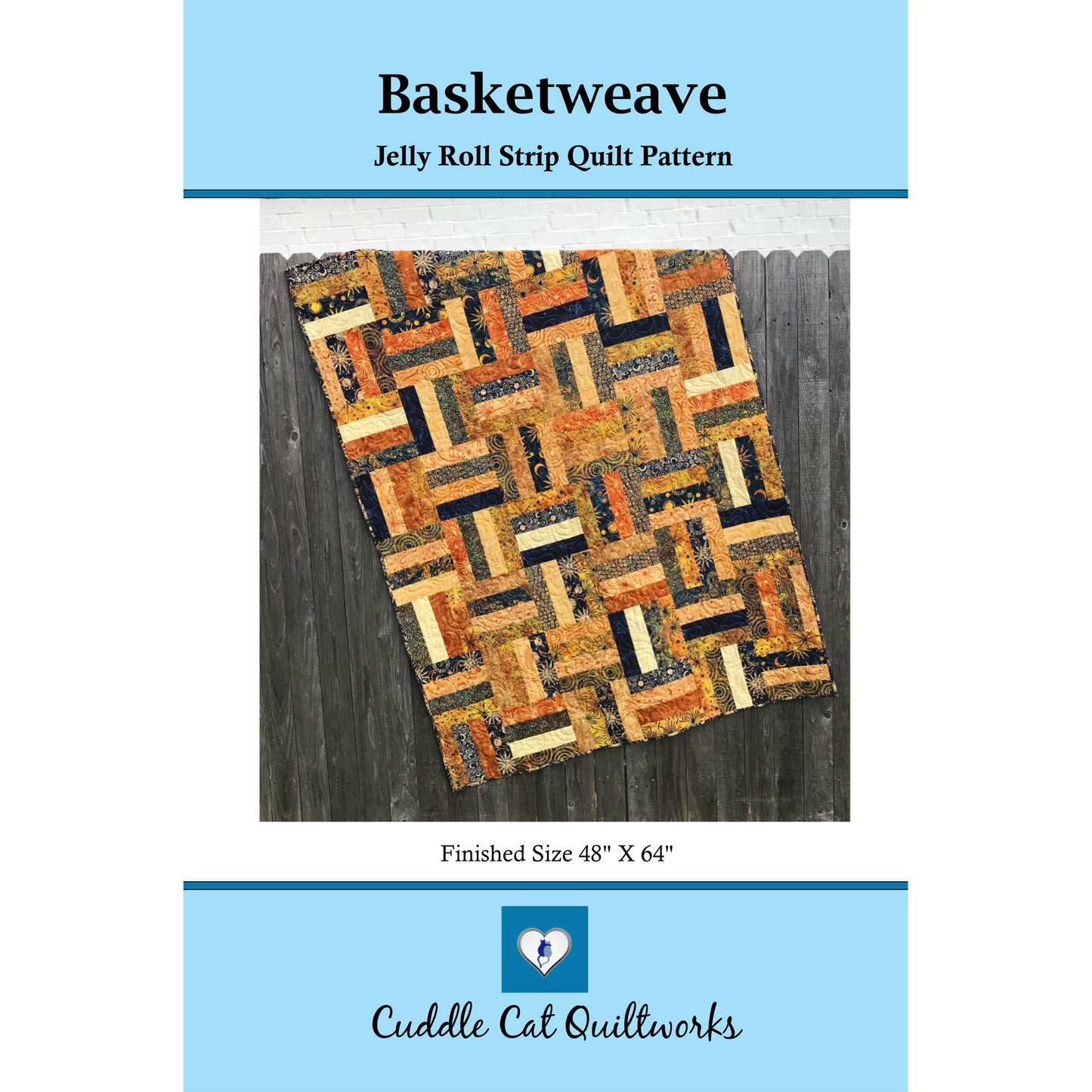 Image of the cover to the Basketweave quilt pattern.