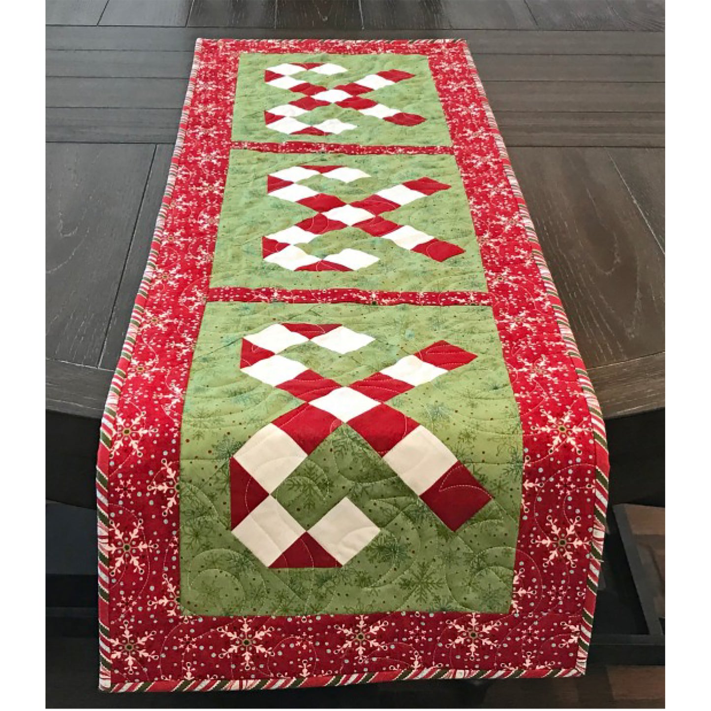 Image of the Candy Cane Lane Table Runner.