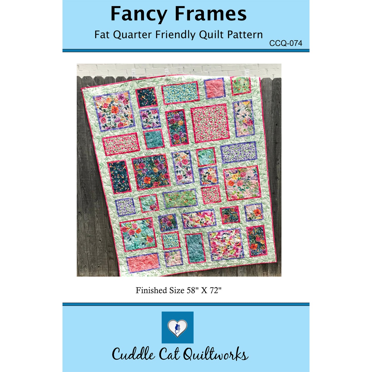 Image of the cover to the Fancy Frames quilt pattern.