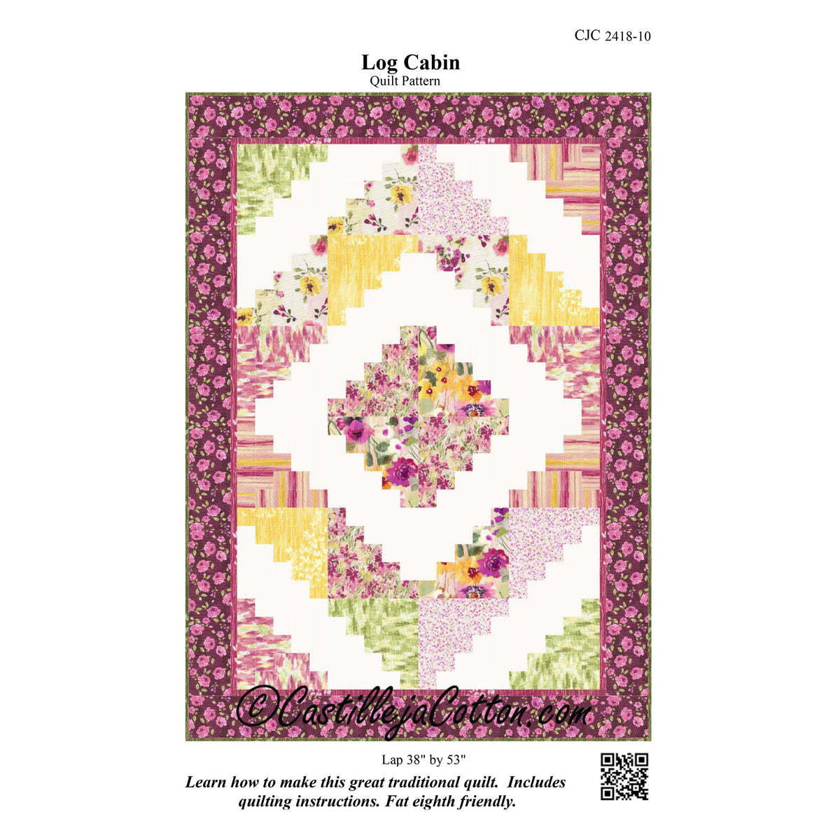 Log Cabin Quilt Pattern CJC-241810e - Downloadable Pattern