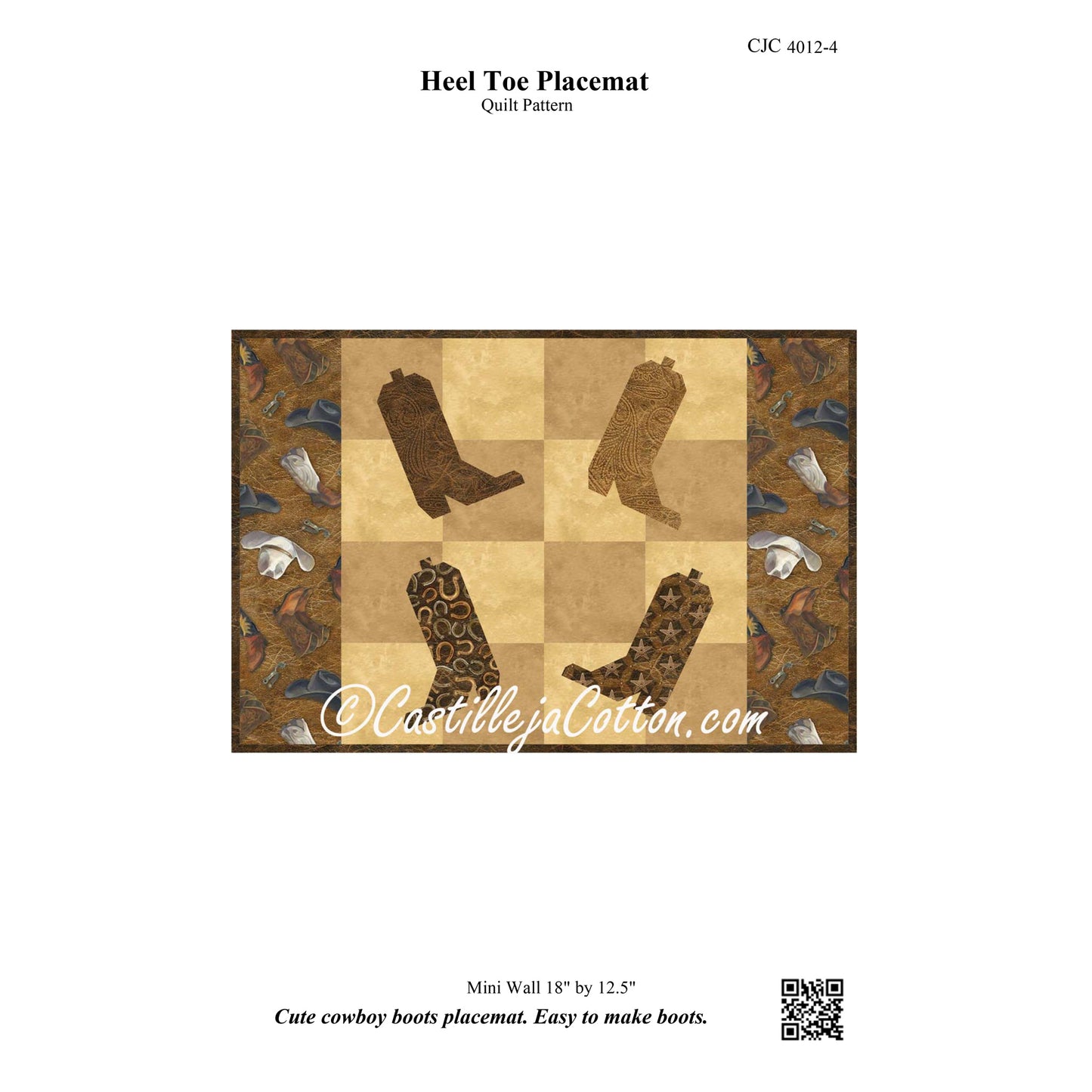 Heel Toe Placemat Quilt CJC-40124e - Downloadable Pattern