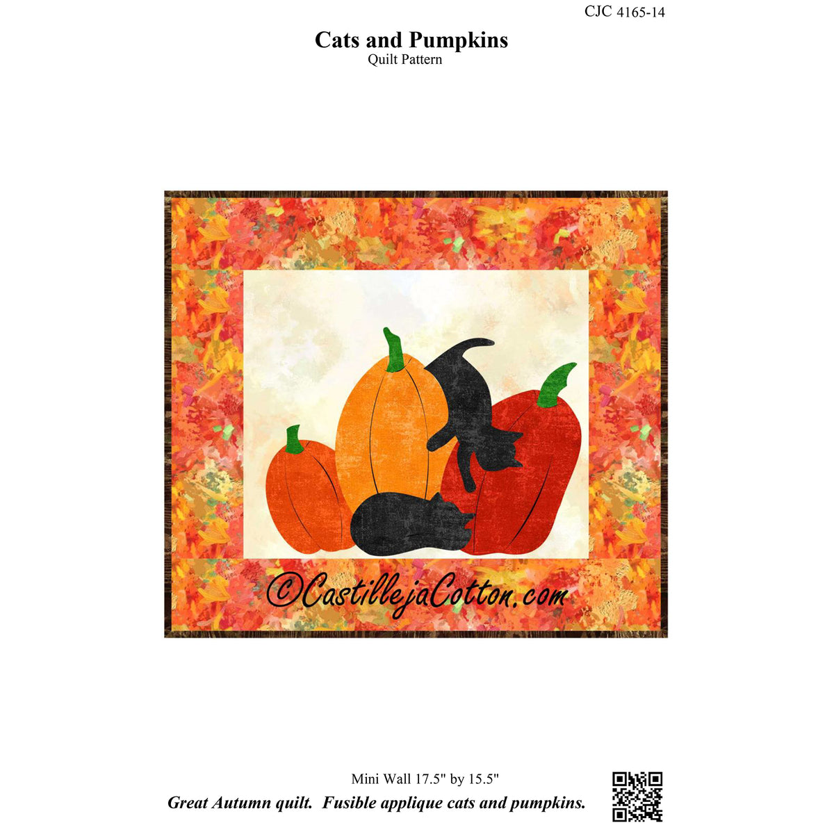 Cats and Pumpkins Wall Hanging Pattern CJC-416514 - Paper Pattern