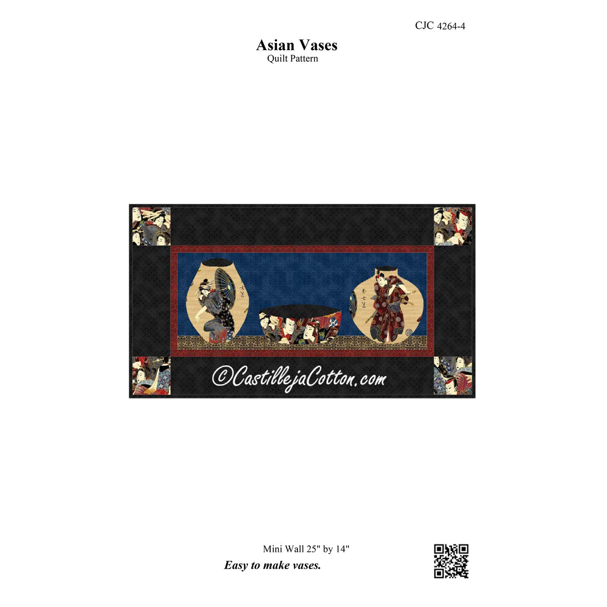 Asian Vases Quilt CJC-4264e - Downloadable Pattern