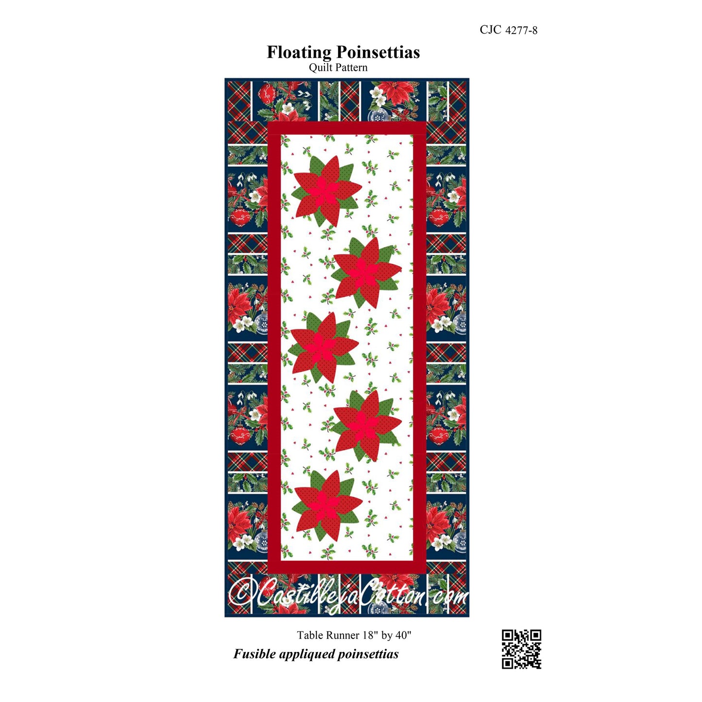 Cover image of pattern for Floating Poinsettias table runner.
