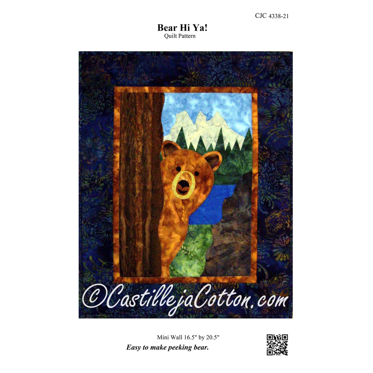 Bear Hi Ya! Wall Hanging Pattern CJC-4338 - Paper Pattern
