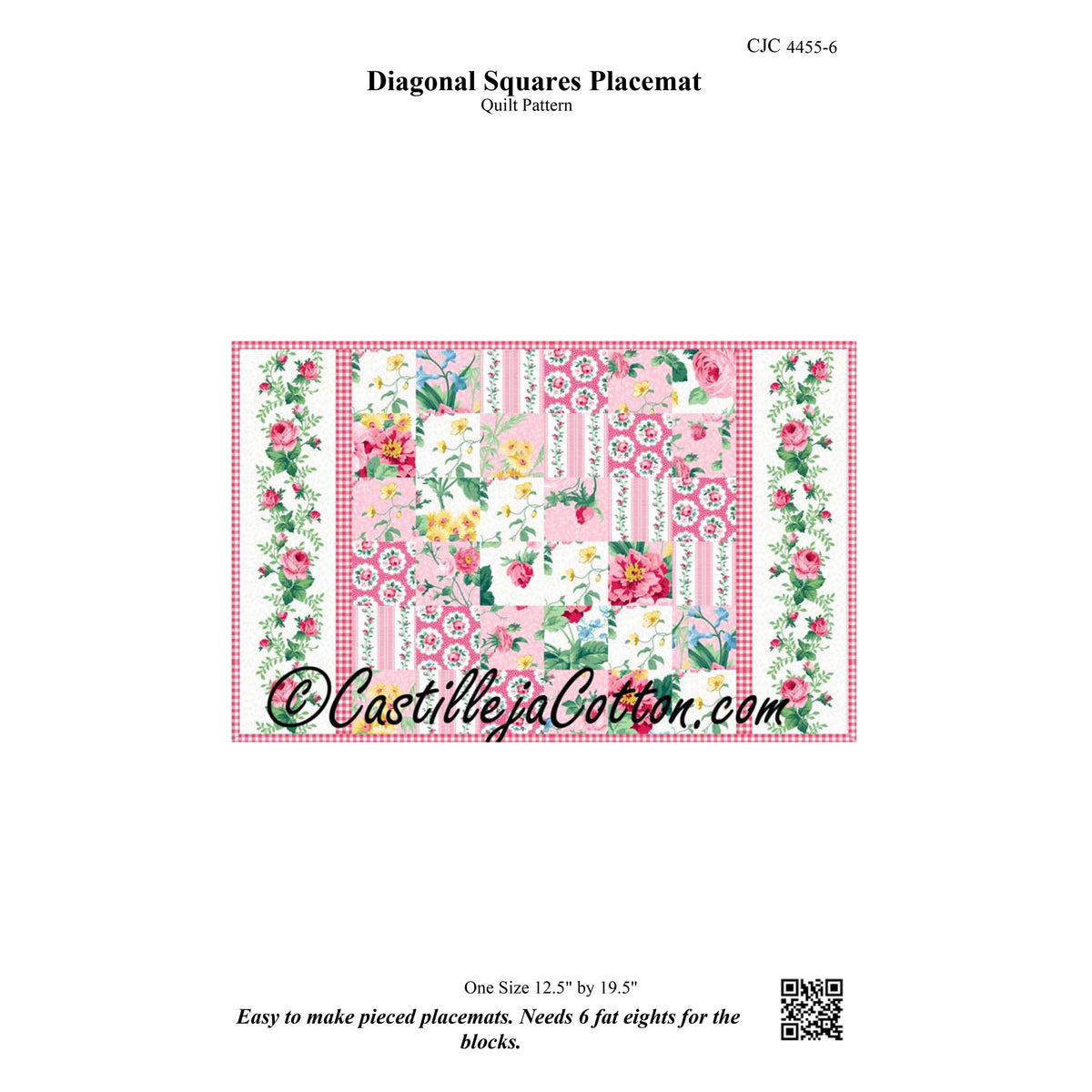 Diagonal Squares Placemat CJC-4455e - Downloadable Pattern