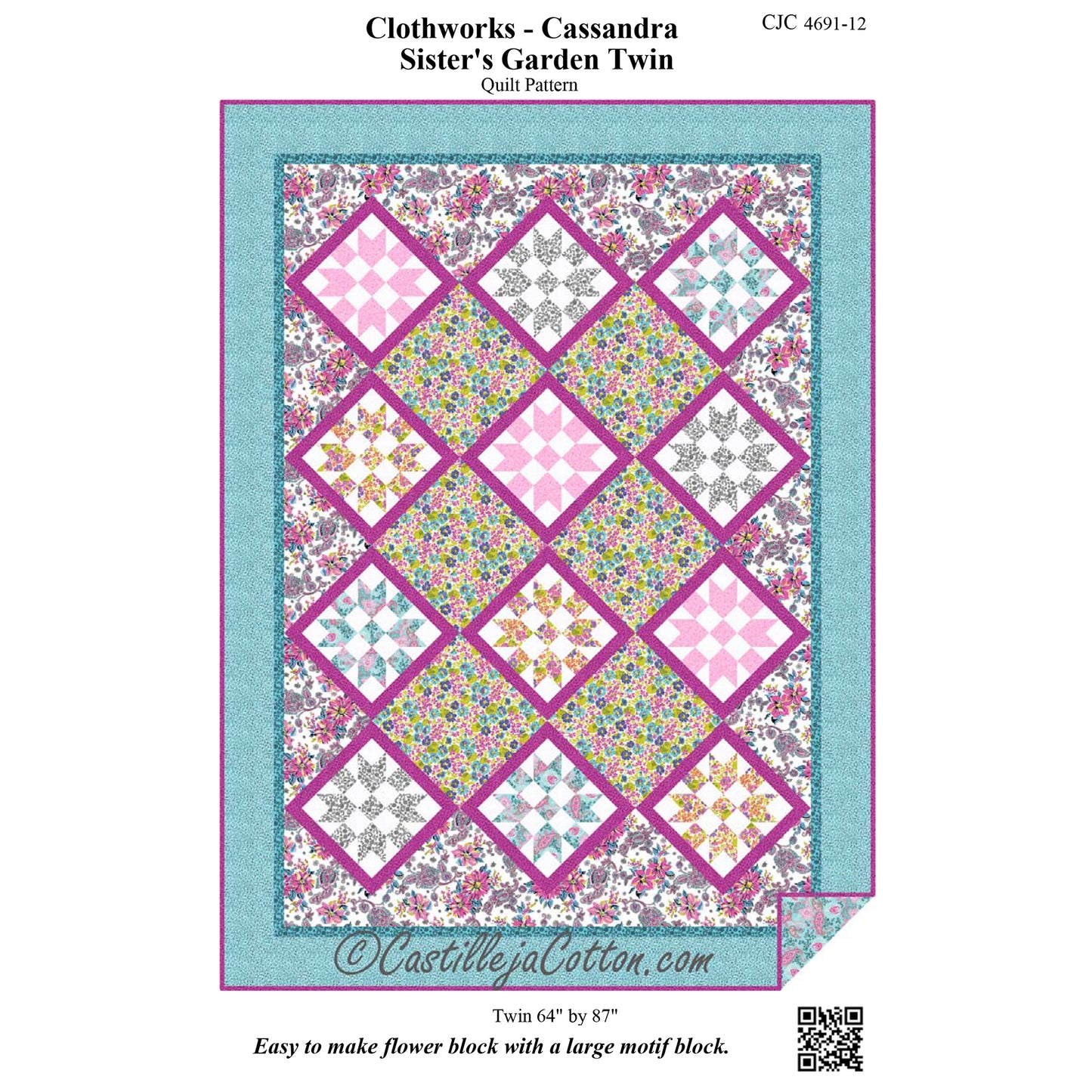 Sister's Garden Twin Quilt Pattern CJC-469112 - Paper Pattern