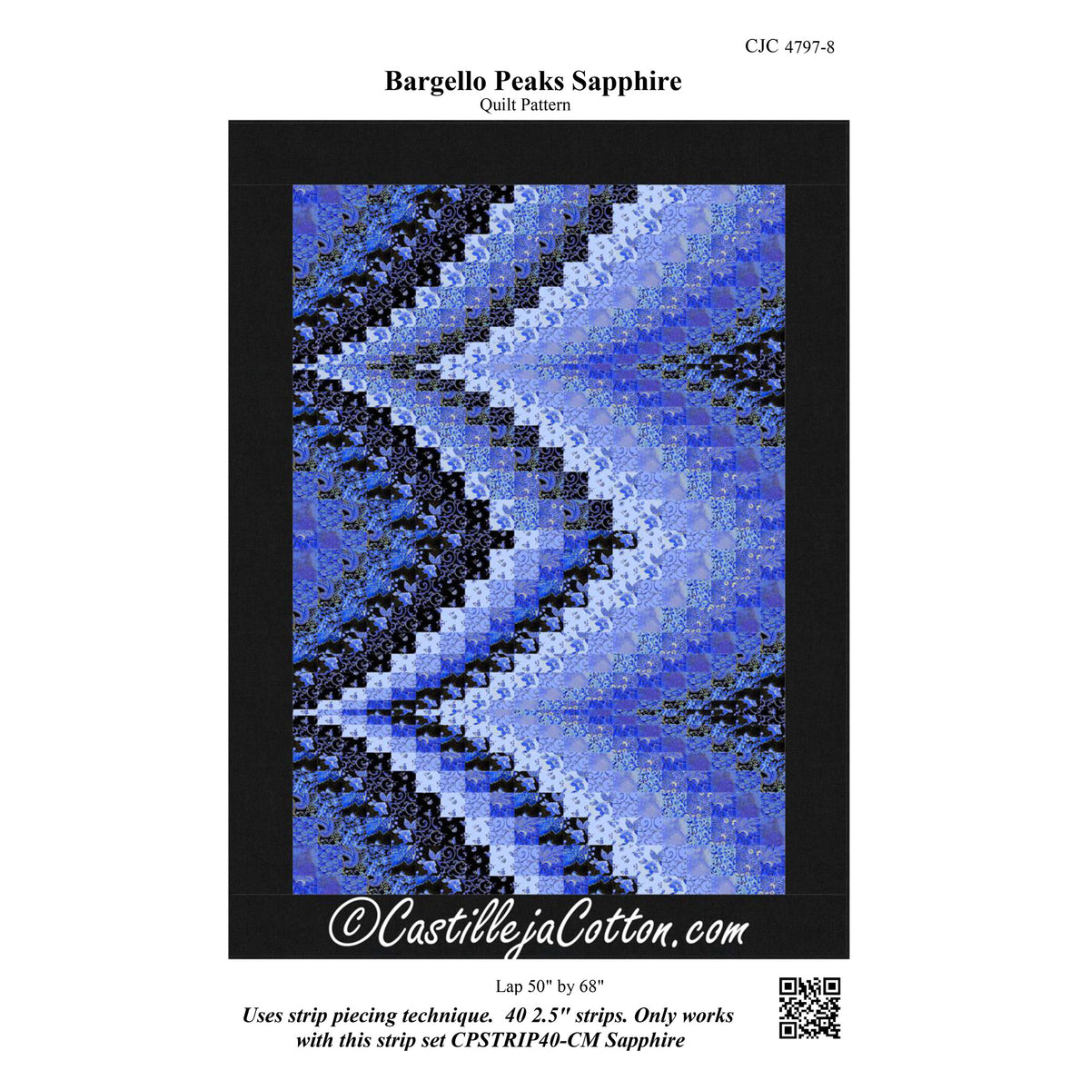 Bargello Peaks Sapphire Quilt Pattern CJC-47978 - Paper Pattern
