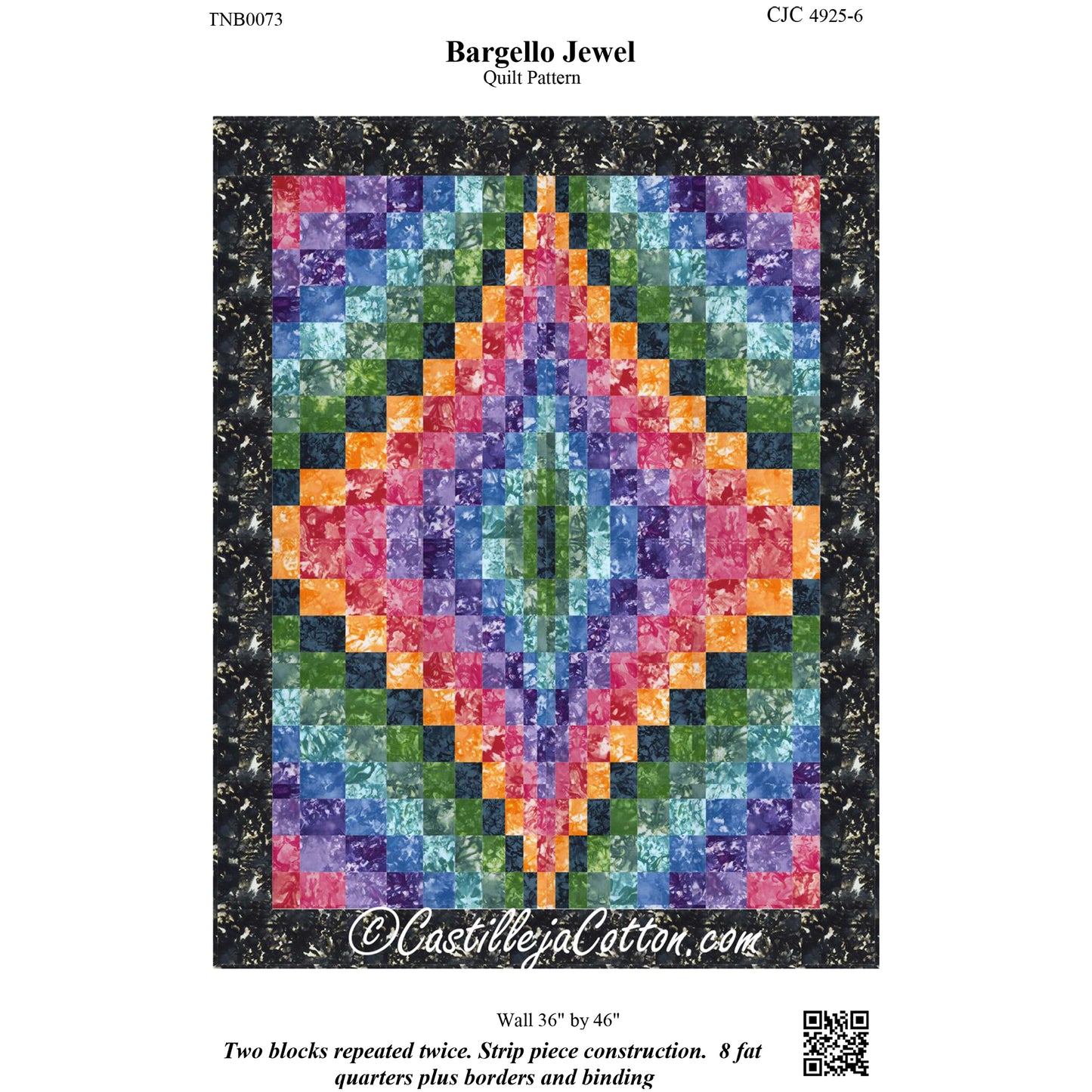 Cover image of pattern for Bargello Jewel Quilt.