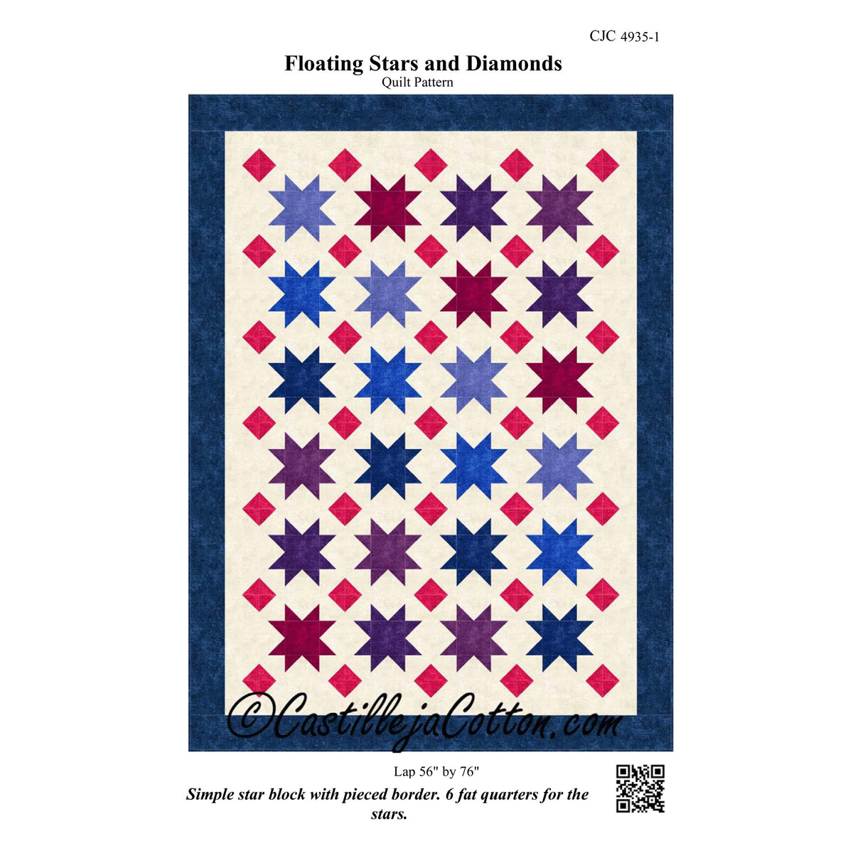 Floating Stars and Diamonds Quilt CJC-49351e - Downloadable Pattern