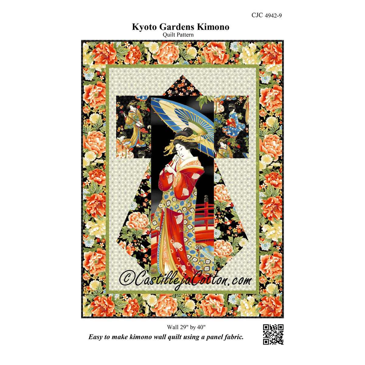 Kyoto Gardens Kimono Wall Hanging Quilt Pattern CJC-49429 - Paper Pattern