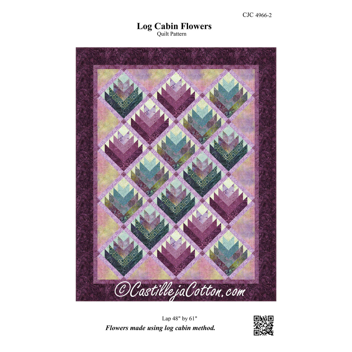 Log Cabin Flowers Quilt CJC-49662e - Downloadable Pattern