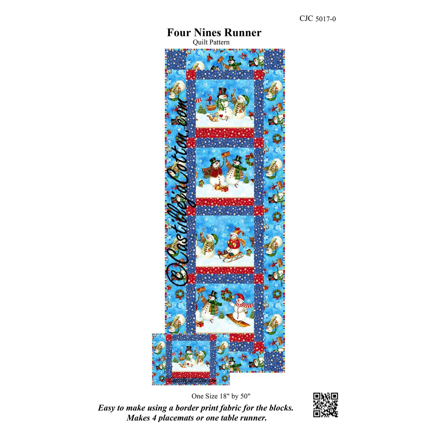 Four Nines Table Runner Pattern CJC-5017 - Paper Pattern
