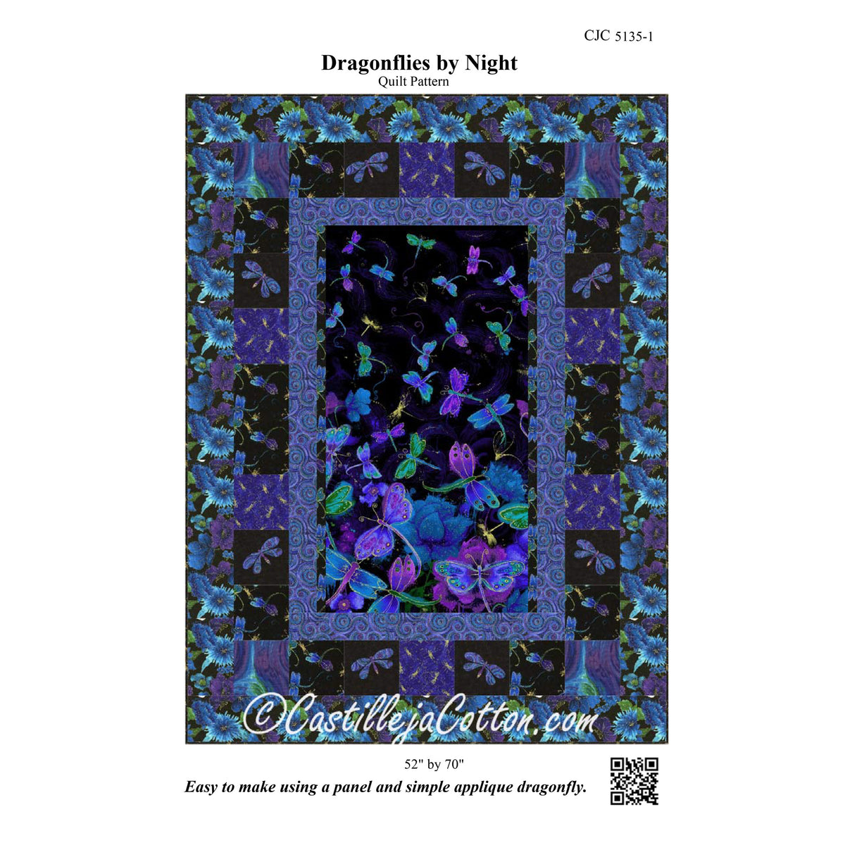 Dragonflies by Night Quilt CJC-51351e - Downloadable Pattern
