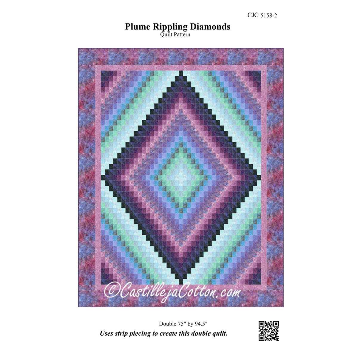 Plume Rippling Diamonds Quilt CJC-51582e - Downloadable Pattern