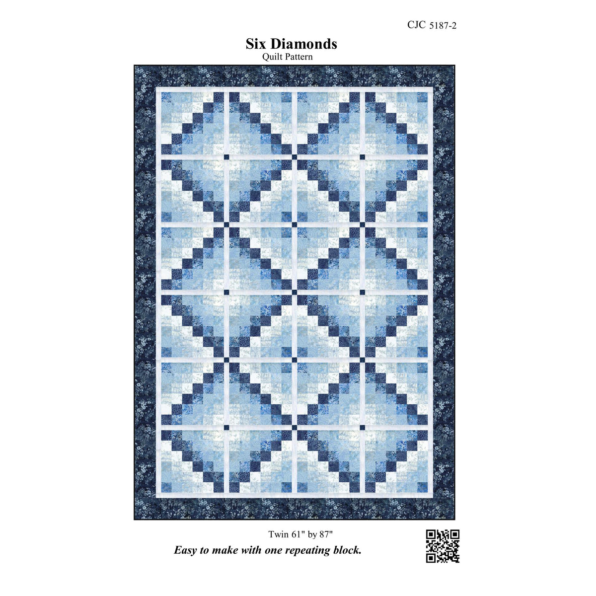 Six Diamonds Quilt Pattern CJC-51872 - Paper Pattern