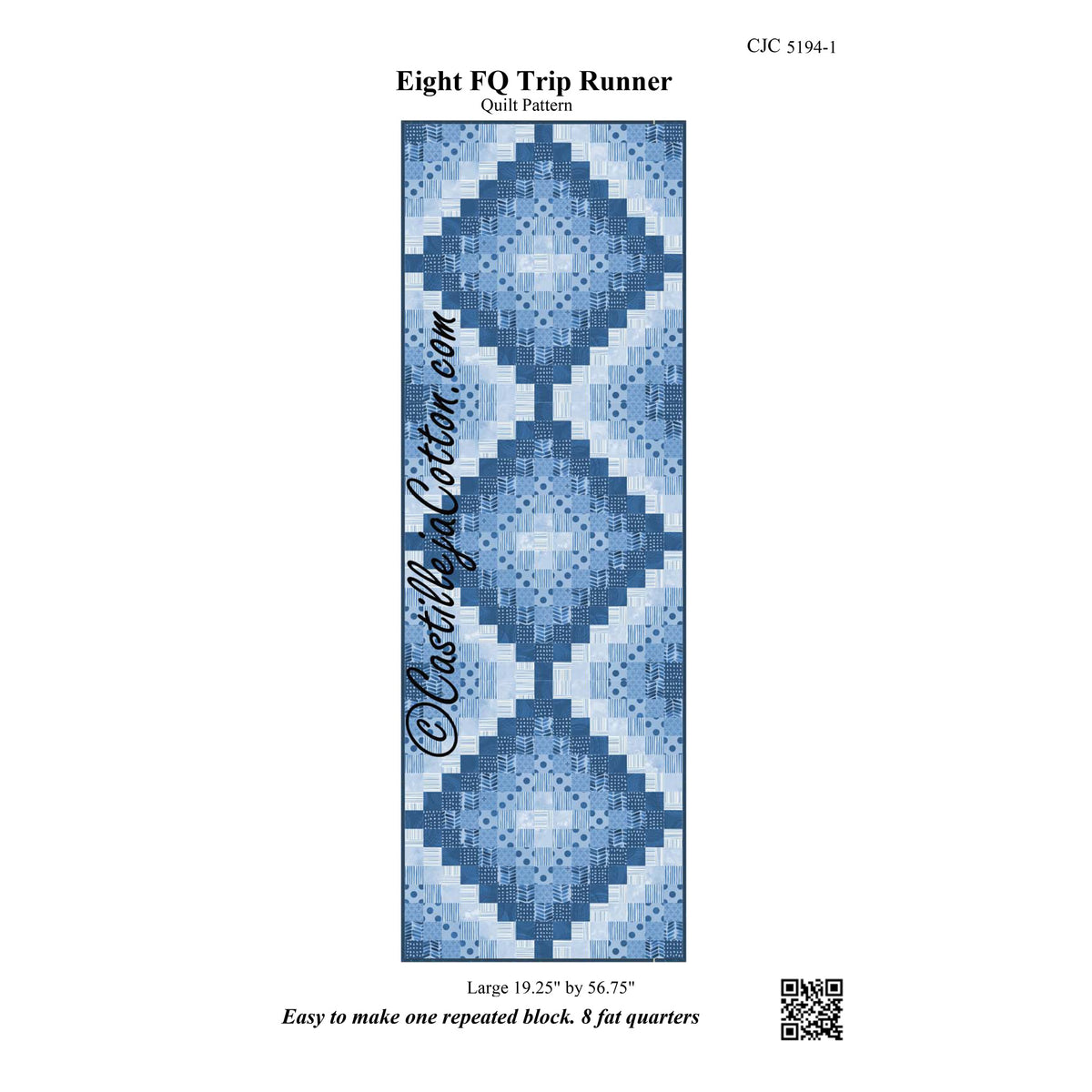 Eight FQ Trip Runner Quilt Pattern CJC-51941 - Paper Pattern