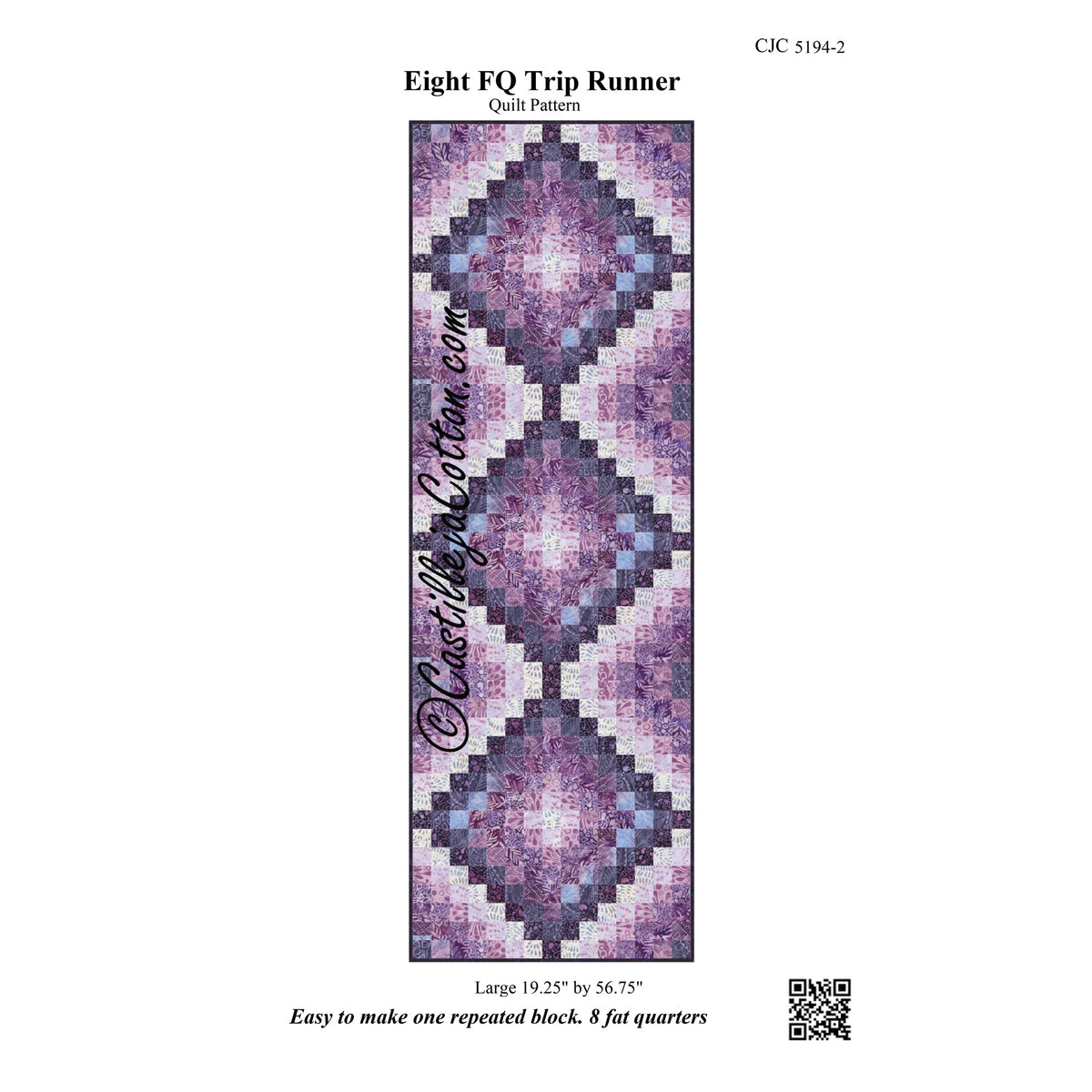 Eight FQ Trip Runner Quilt Pattern CJC-51942 - Paper Pattern