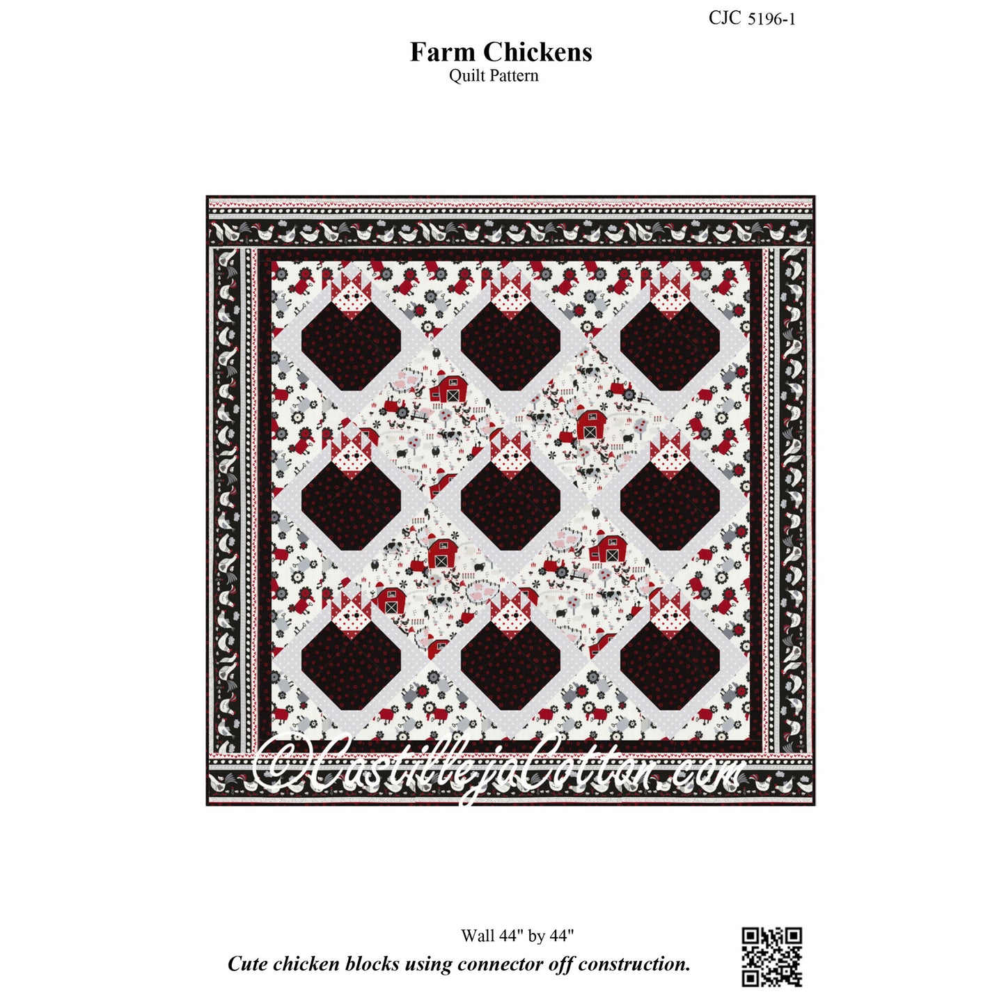 Farm Chickens Quilt Pattern CJC-51961w - Wholesale Product
