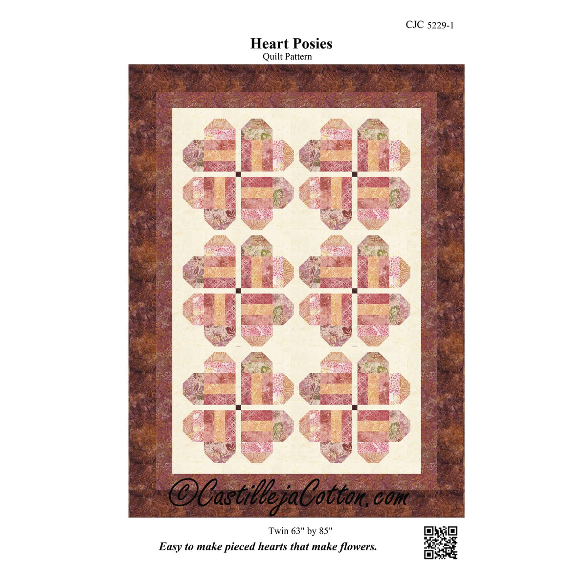 Heart Posies Quilt CJC-52291e - Downloadable Pattern