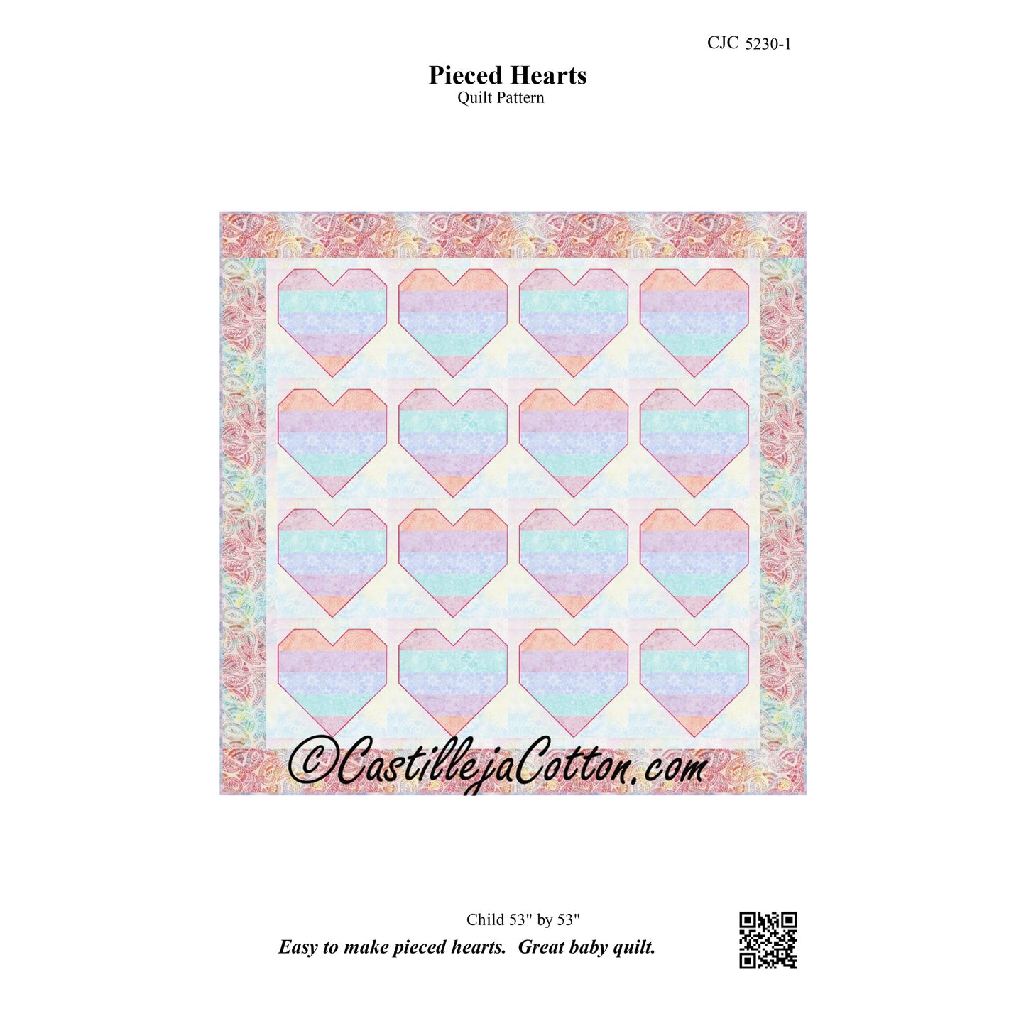 Pieced Hearts Quilt CJC-52301e - Downloadable Pattern