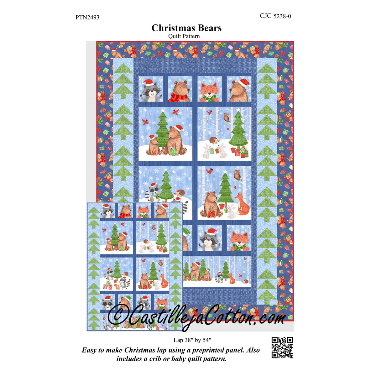 Christmas Bears Quilt Pattern CJC-52380 - Paper Pattern