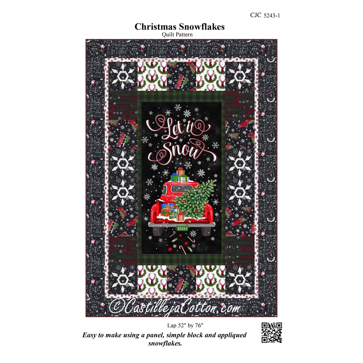 Christmas Snowflakes Quilt Pattern CJC-52431 - Paper Pattern