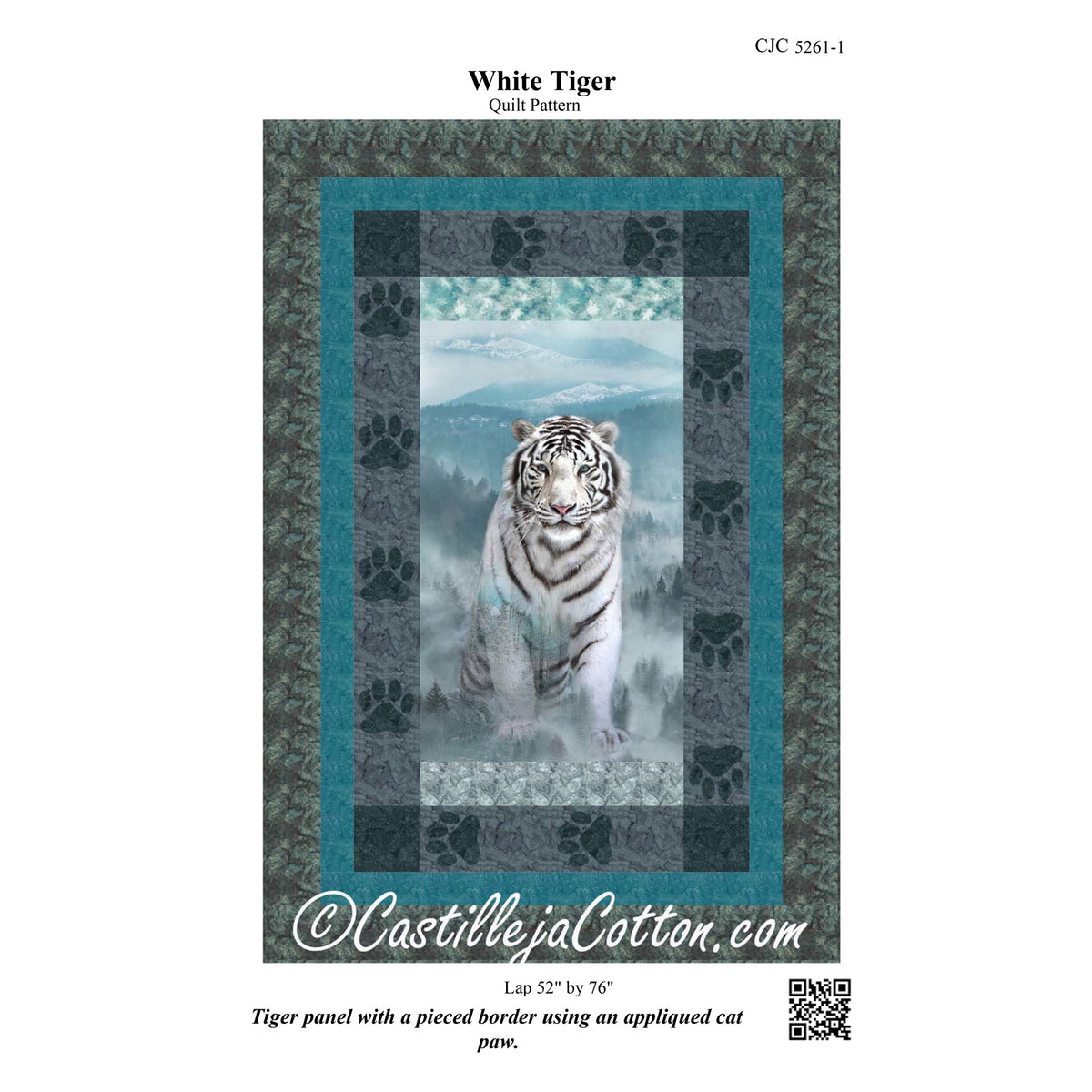 White Tiger Quilt CJC-52611e - Downloadable Pattern