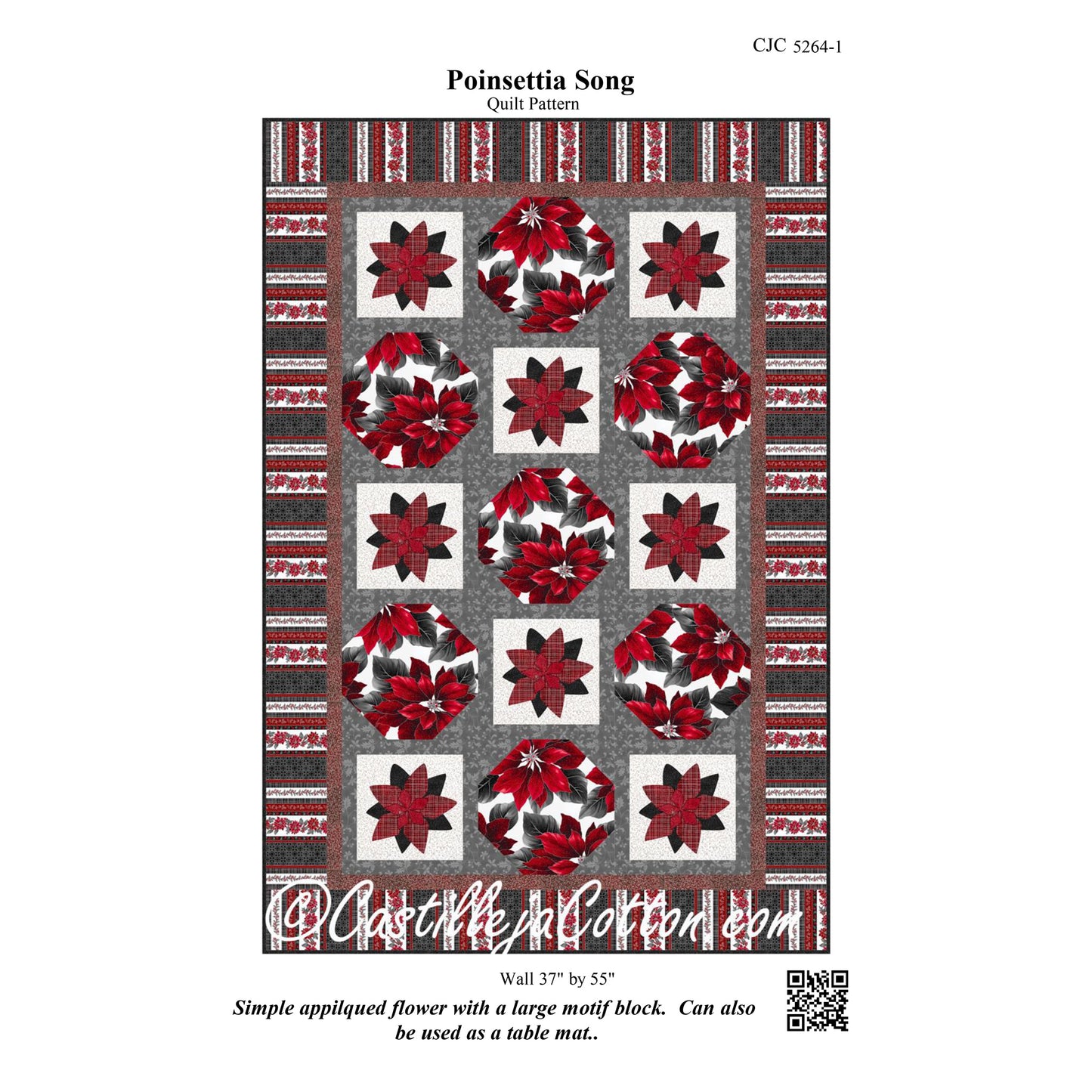 Poinsettia Song Quilt Pattern CJC-52641 - Paper Pattern