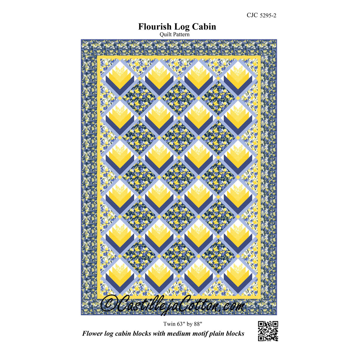 Flourish Log Cabin Quilt CJC-52952e - Downloadable Pattern