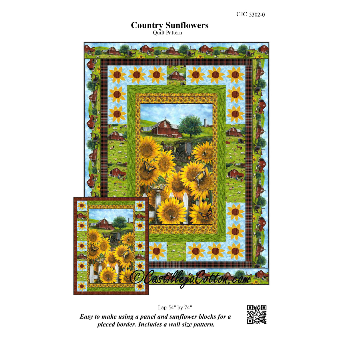 Country Sunflowers Quilt CJC-53020e - Downloadable Pattern
