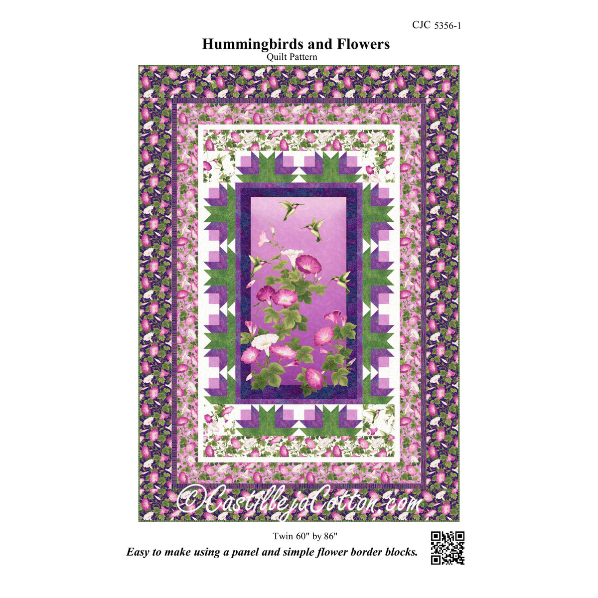 Hummingbirds and Flowers Quilt CJC-53561e - Downloadable Pattern
