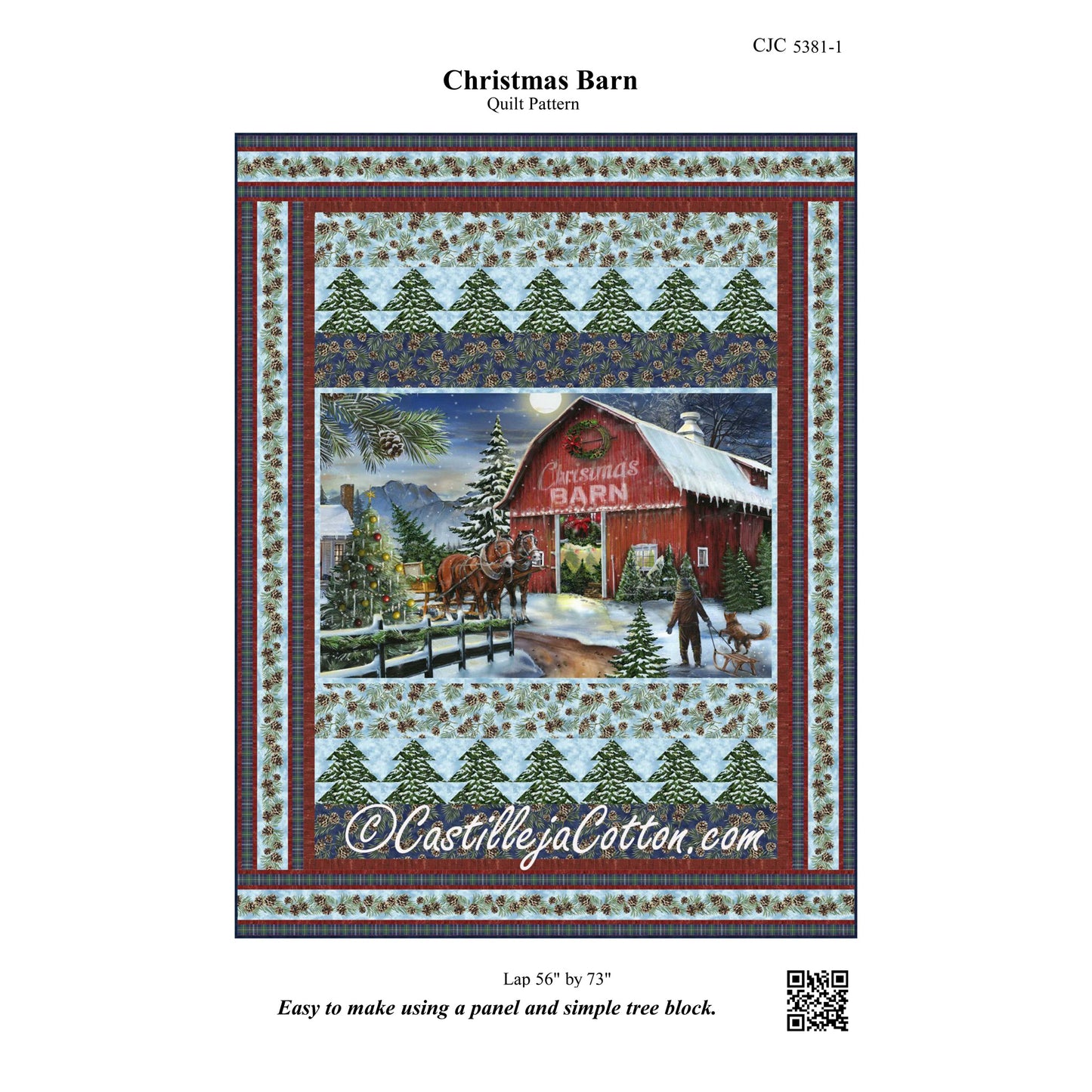 Christmas Barn Quilt CJC-53811e - Downloadable Pattern