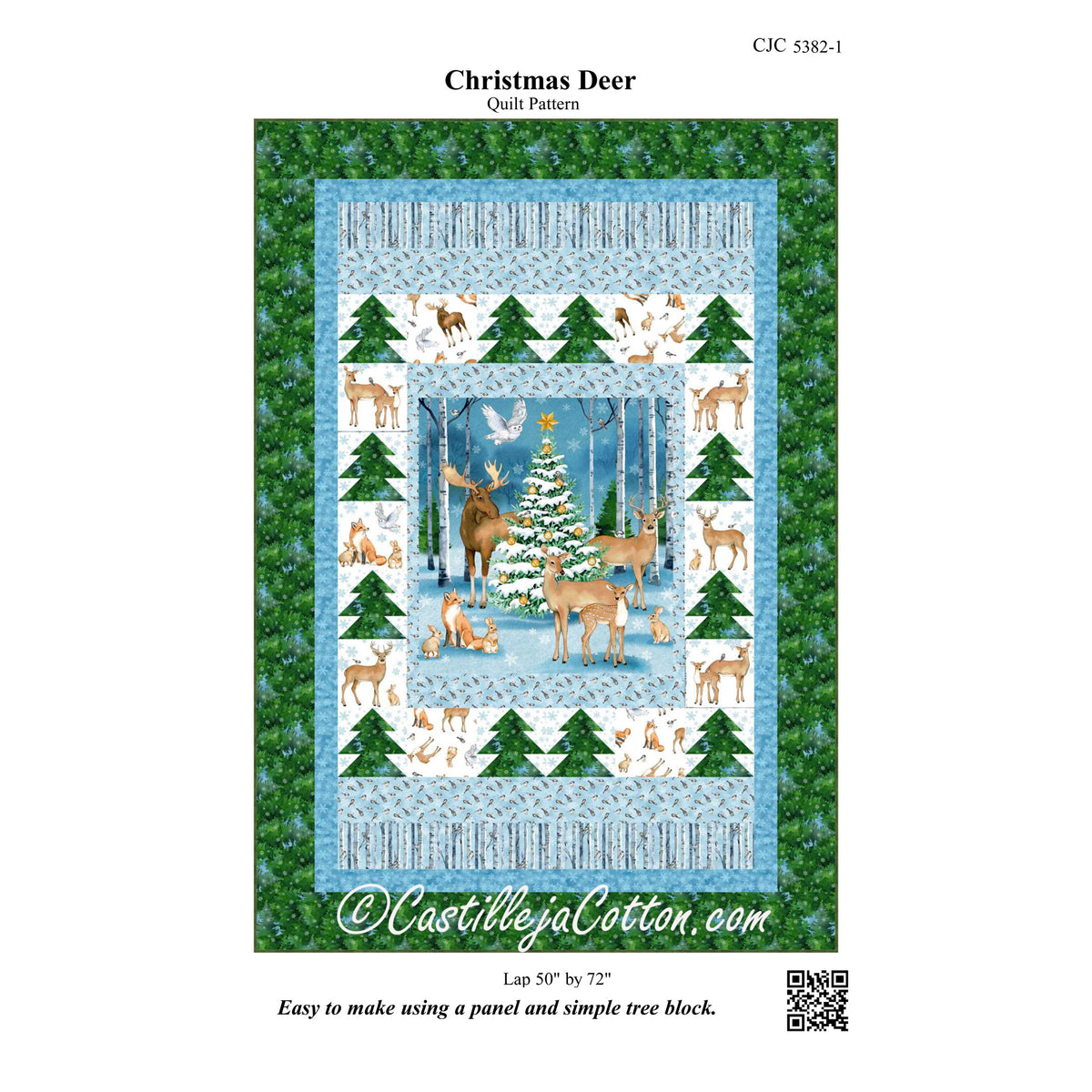 Christmas Deer Quilt Pattern CJC-53821 - Paper Pattern