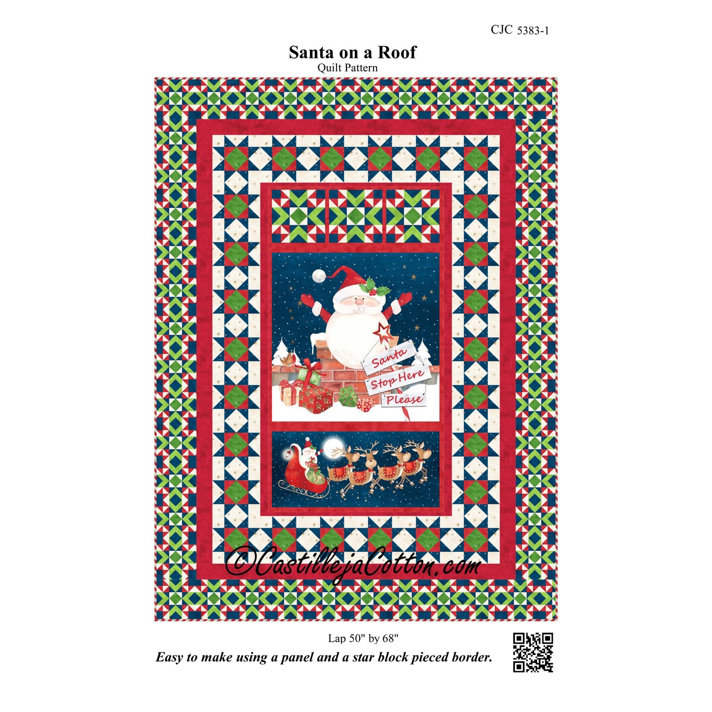 Santa on a Roof Quilt CJC-53831e - Downloadable Pattern