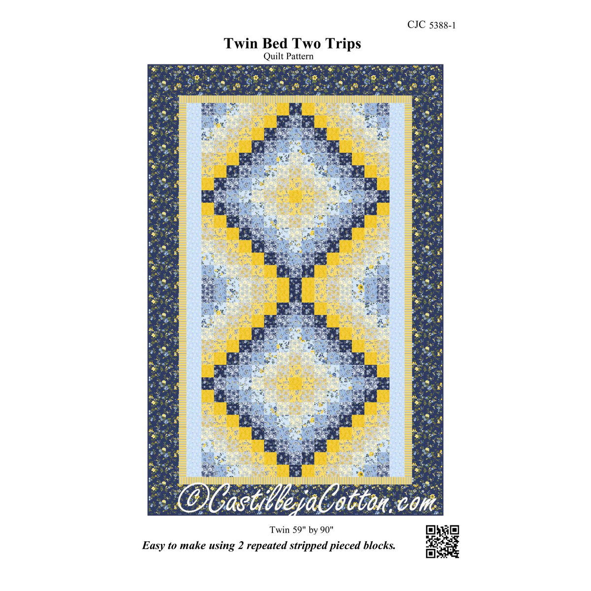Twin Bed Two Trips Quilt CJC-53881e - Downloadable Pattern