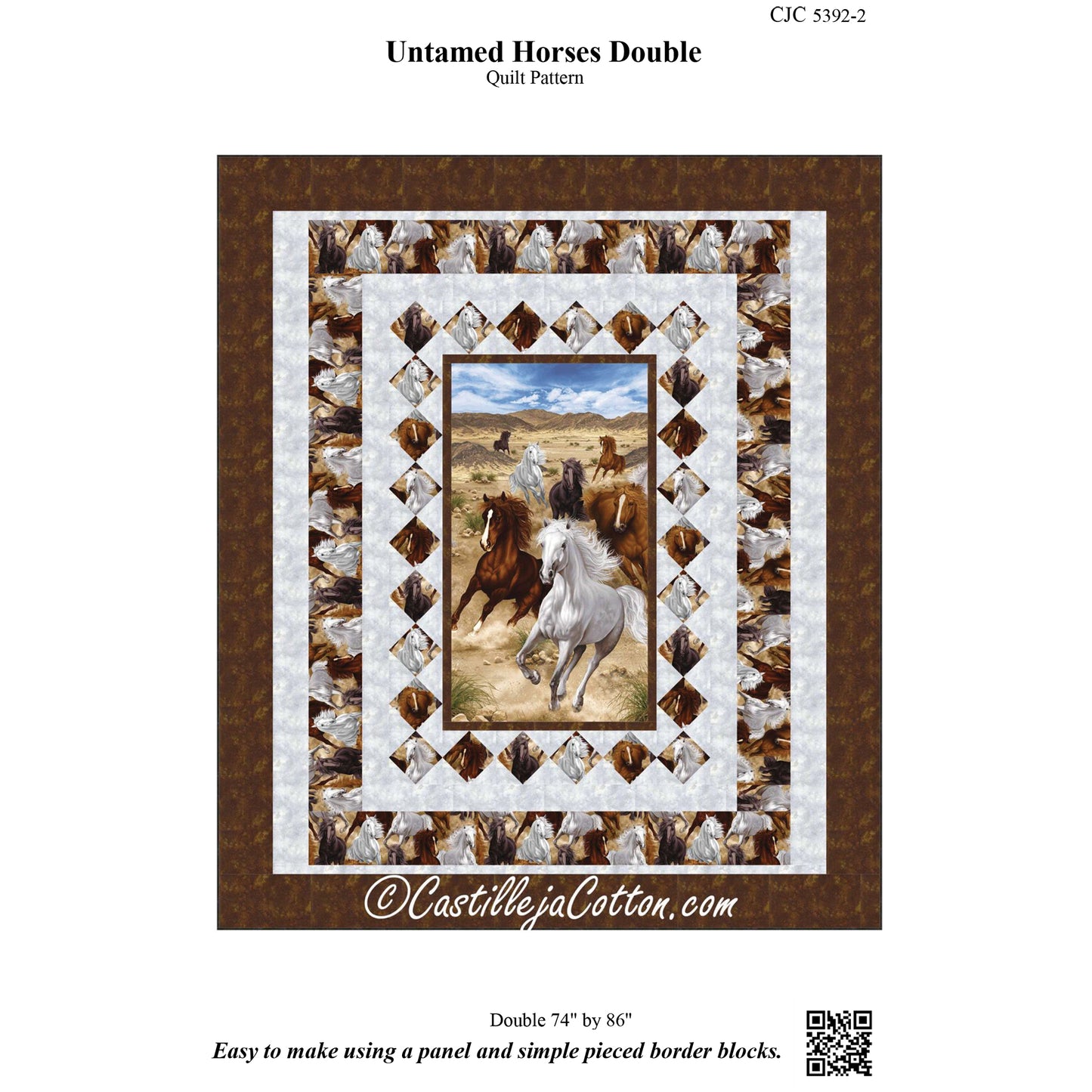 Untamed Horses Double Quilt CJC-53922e - Downloadable Pattern