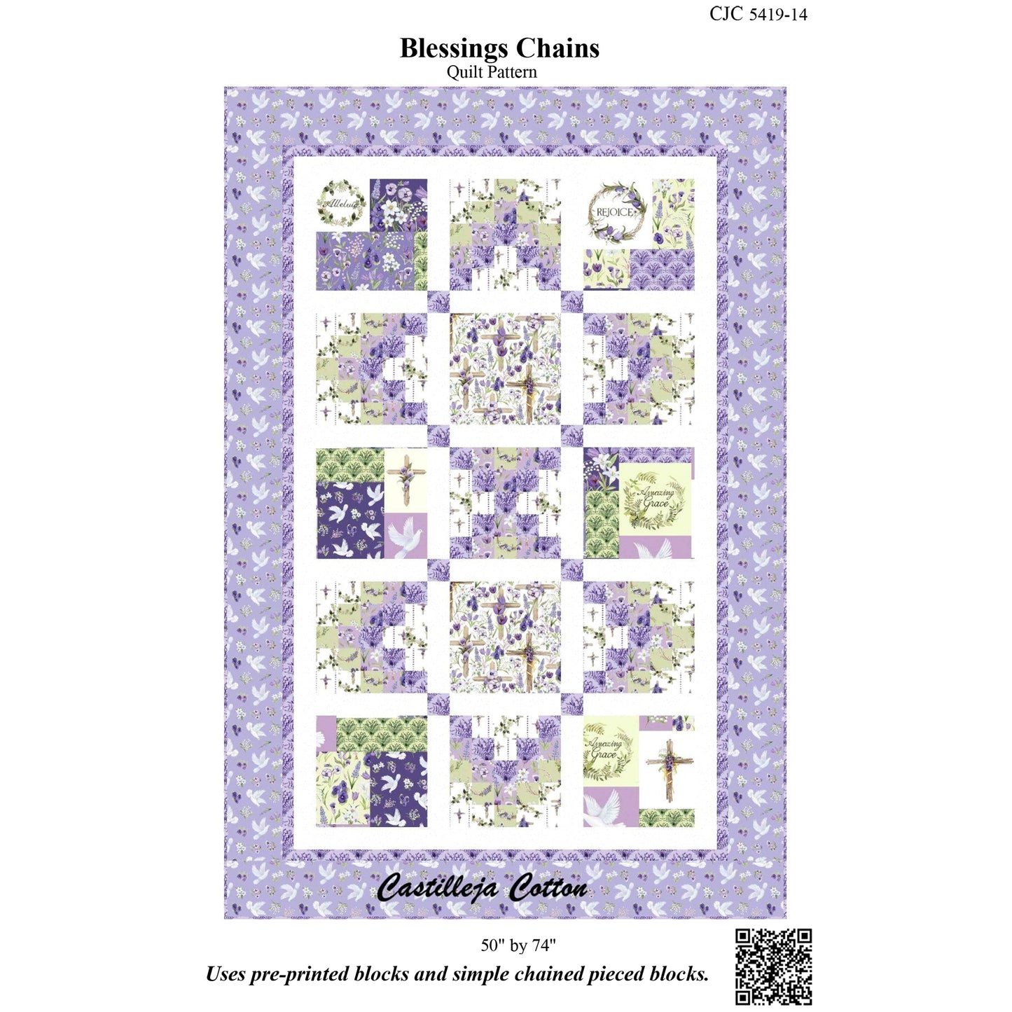Cover image of pattern for Blessings Chains quilt.