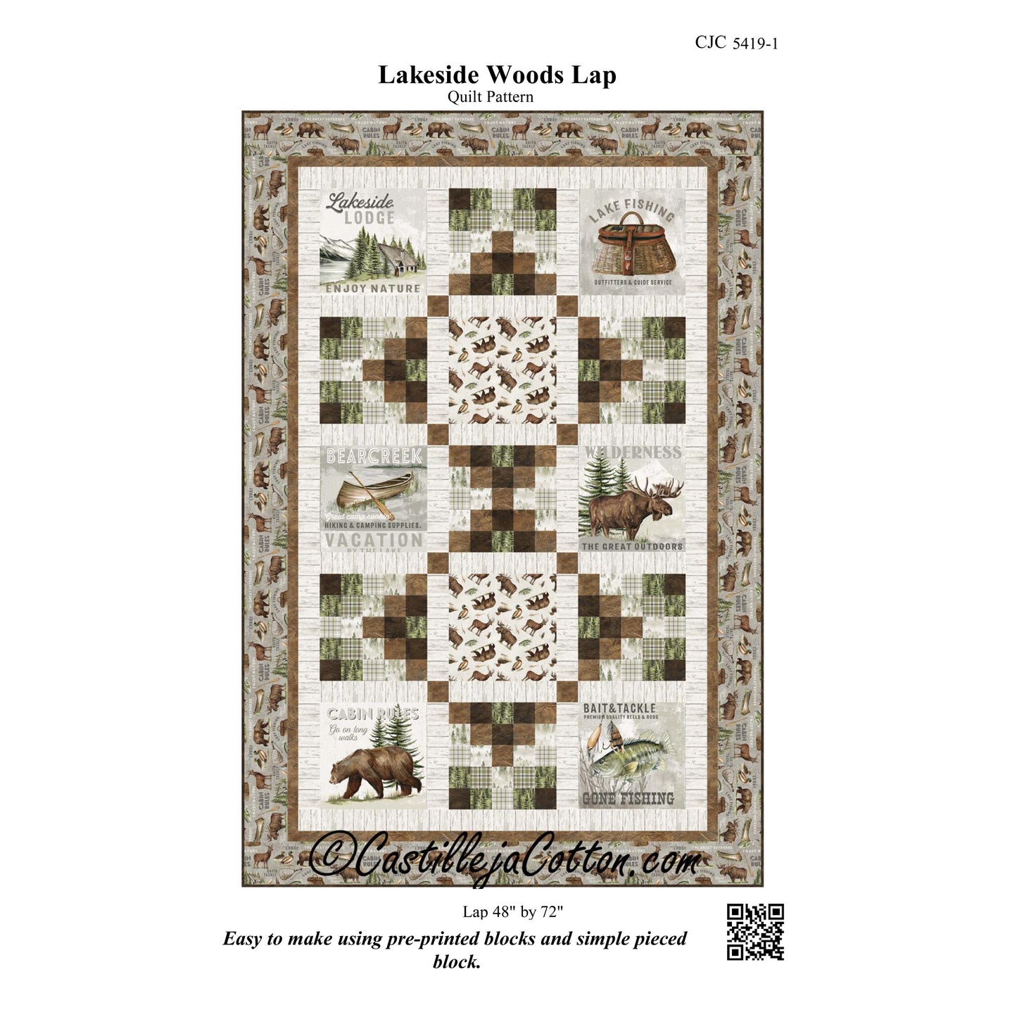 Lakeside Woods Lap Quilt CJC-54191e - Downloadable Pattern