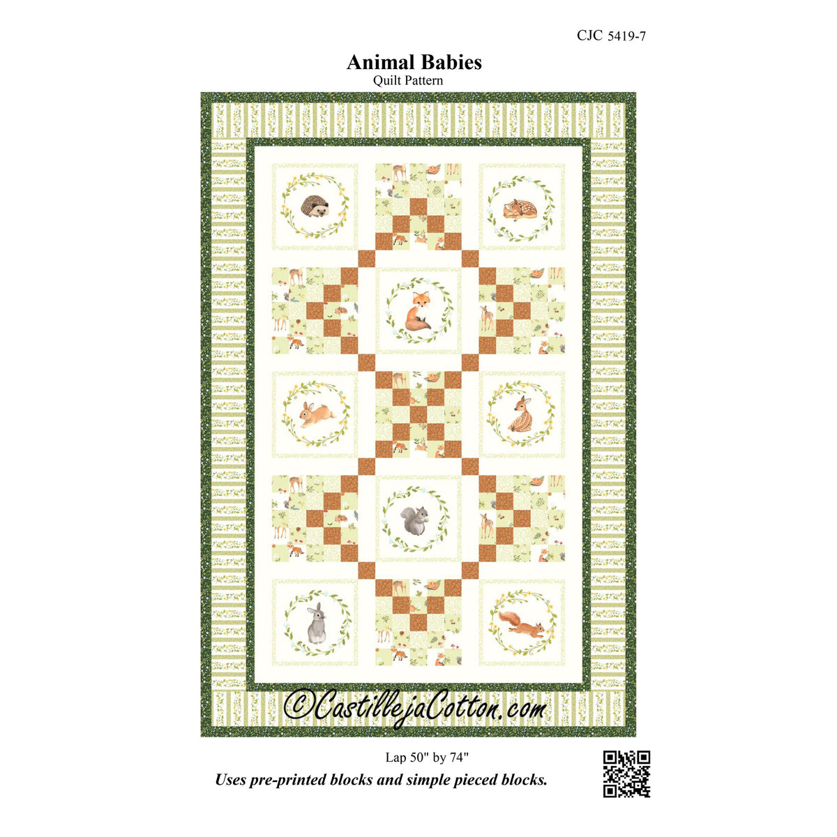 Animal Babies Quilt CJC-54197e - Downloadable Pattern