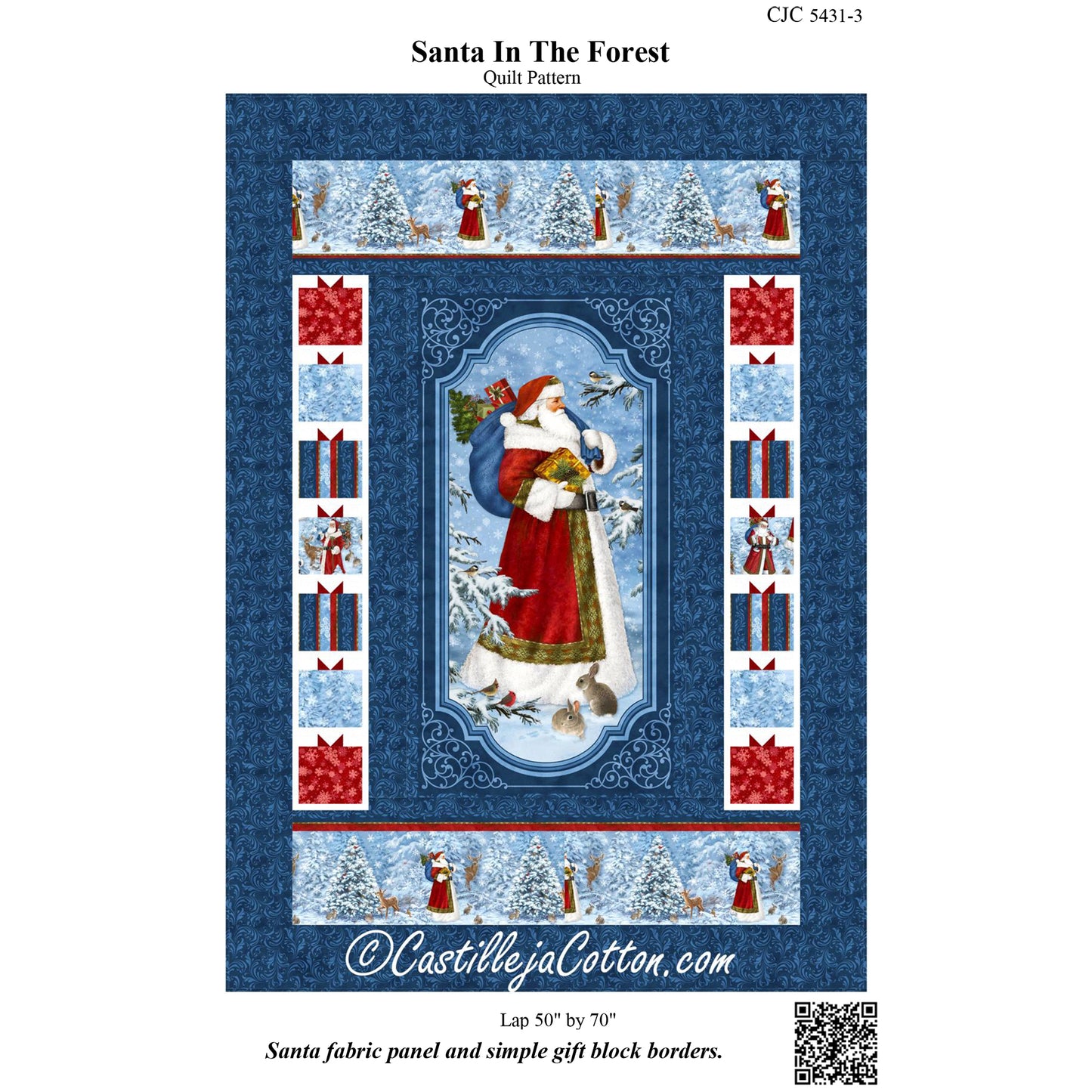 Cover image of pattern for Santa In The Forest quilt.